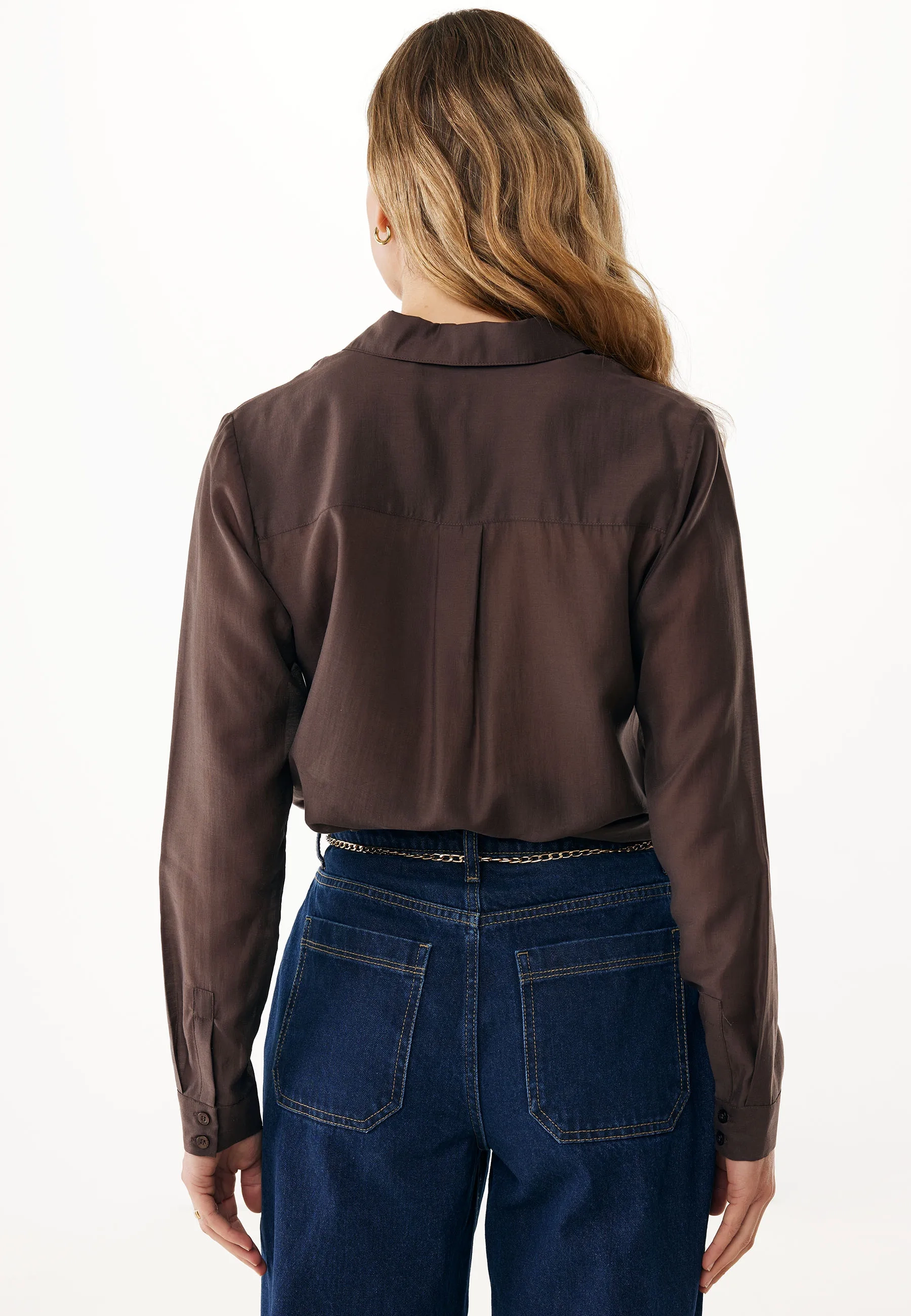 Chamomile Tencel blouse Donkerbruin