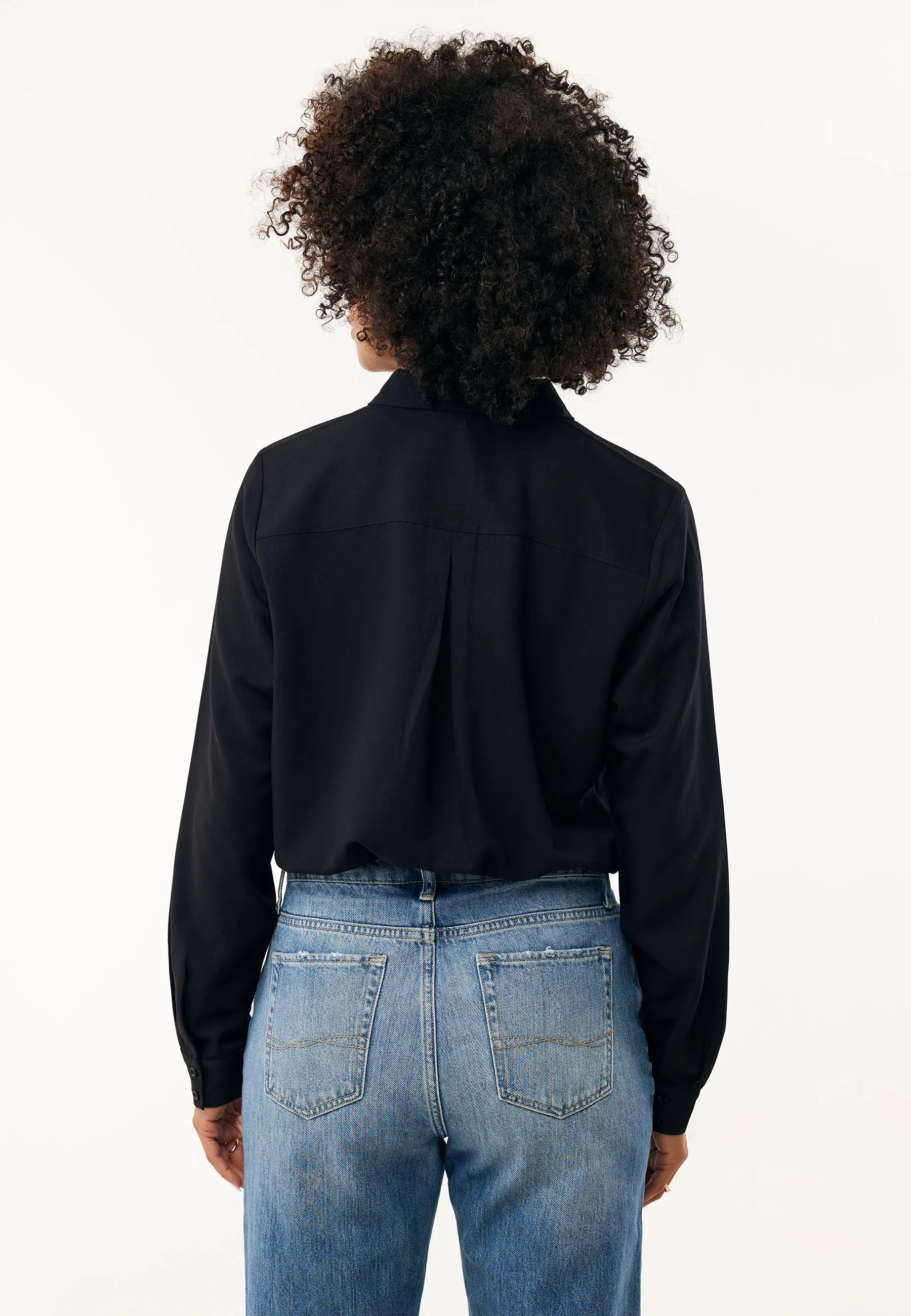 Chamomile viscose blouse Zwart