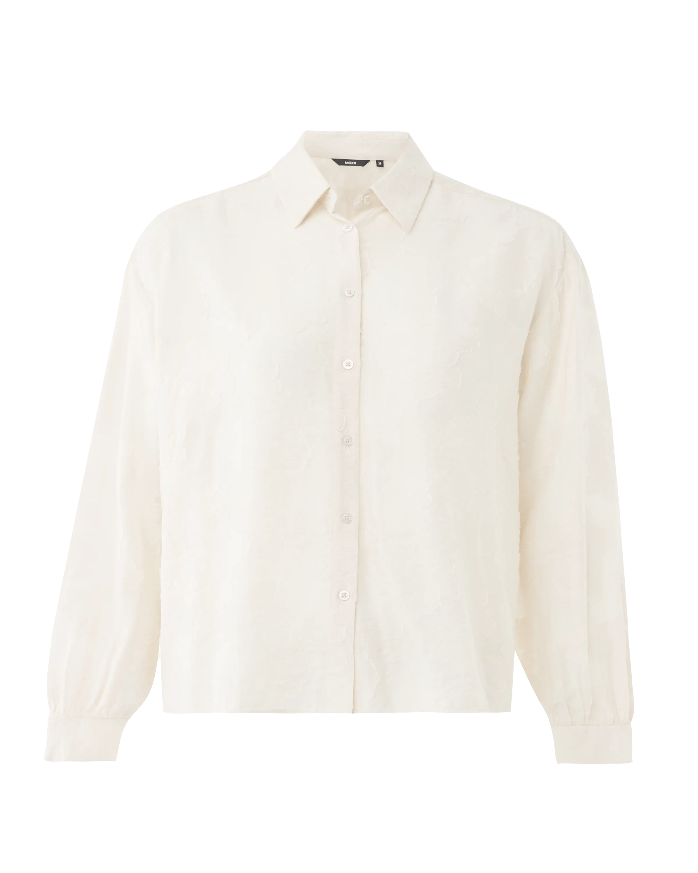 Boxy Jacquard-Bluse Offwhite