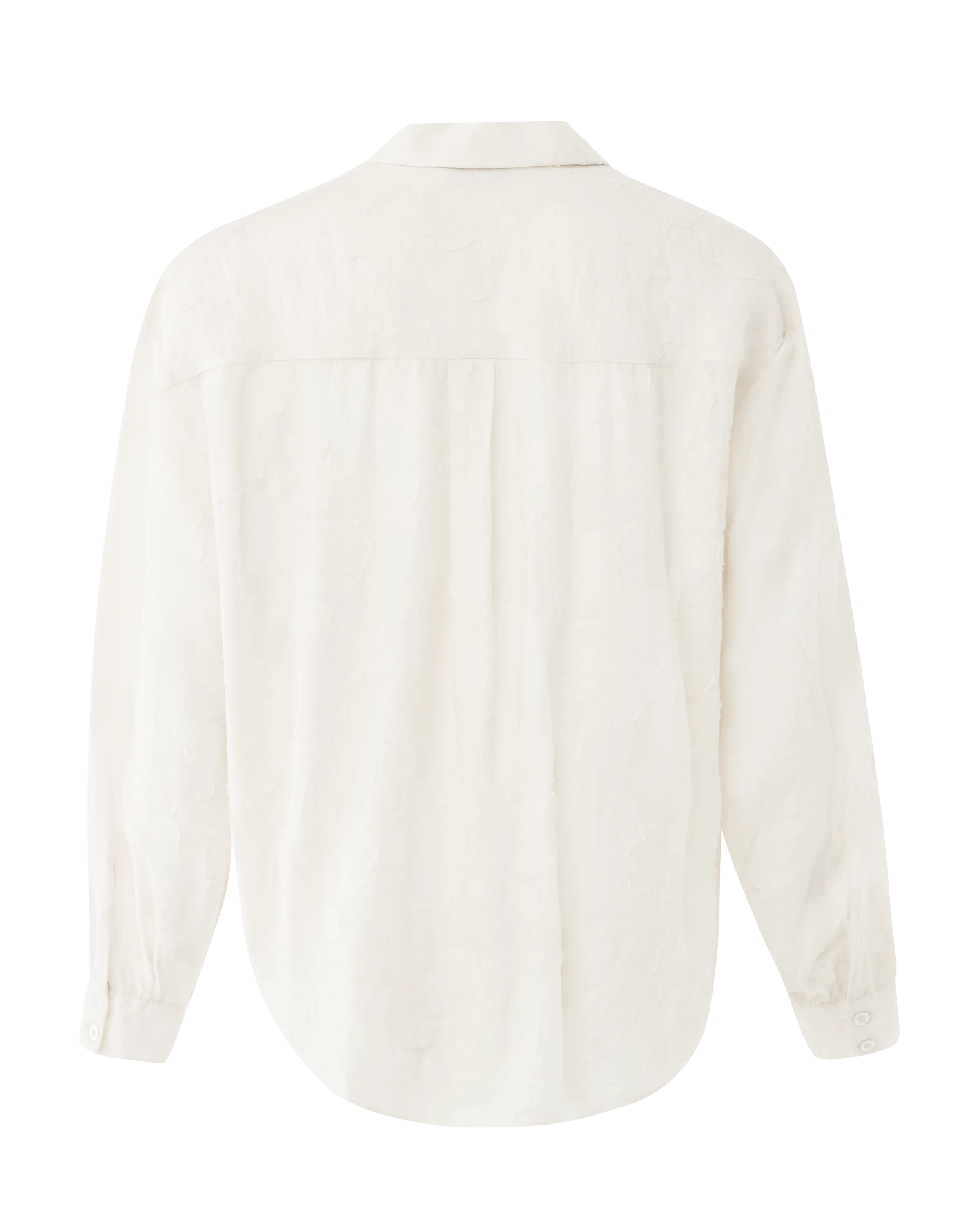 Boxy Jacquard-Bluse Offwhite