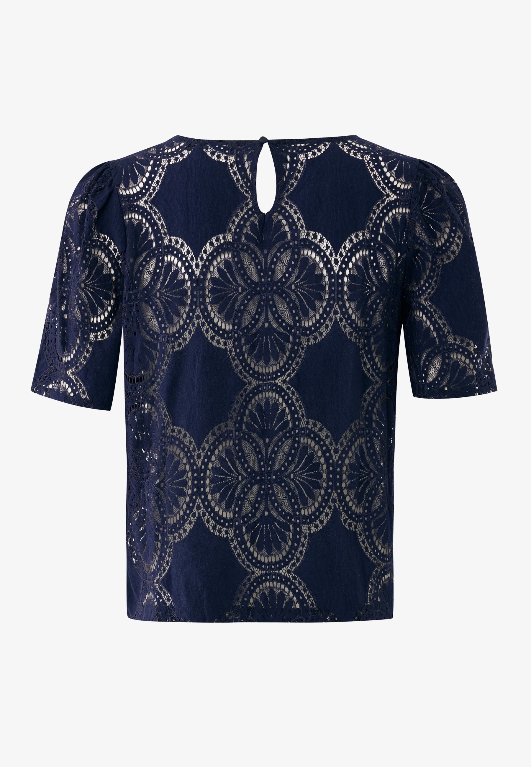 Mexx Women | Midnight blue lace top with crochet pattern