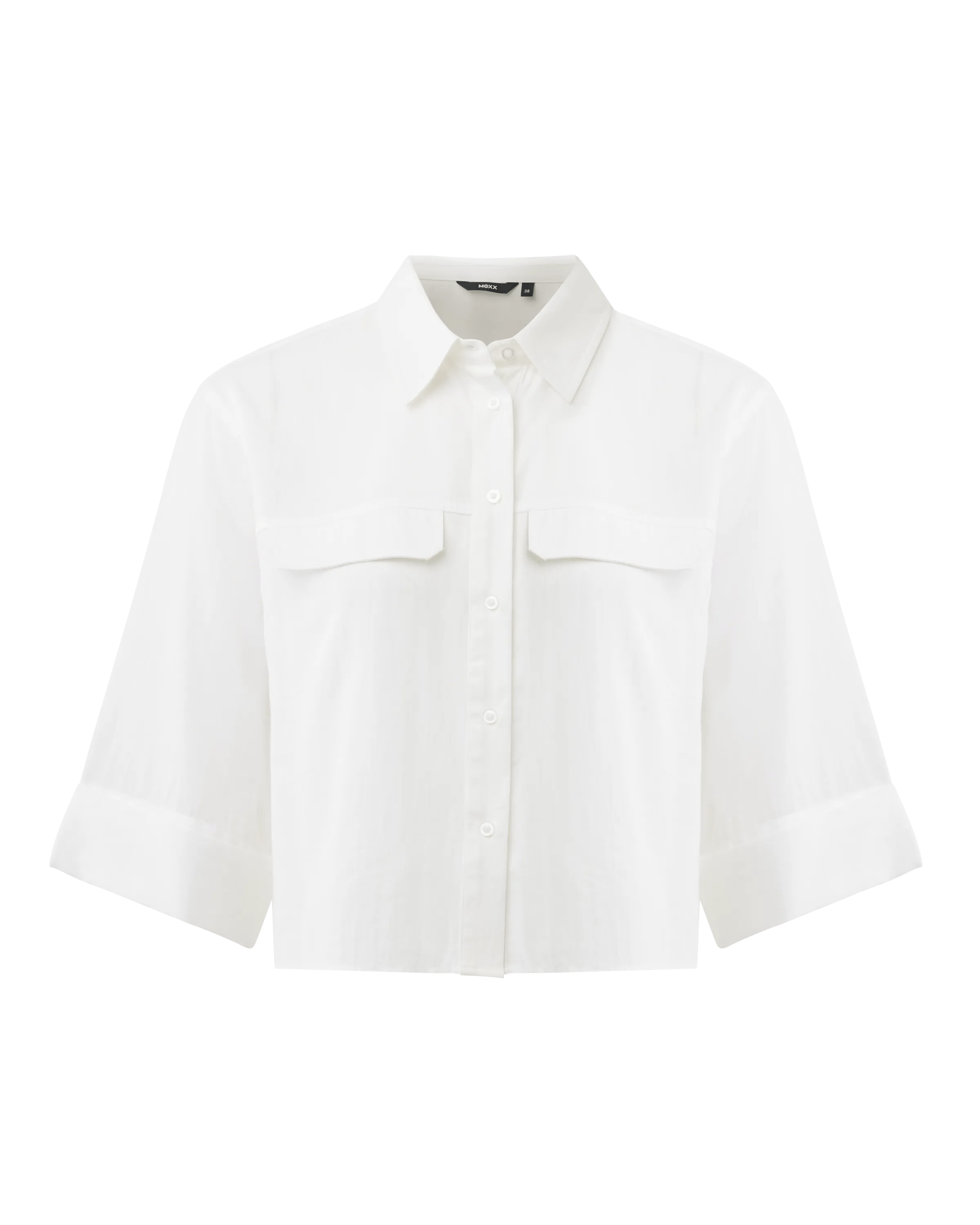 Boxy Popeline-Bluse Weiß