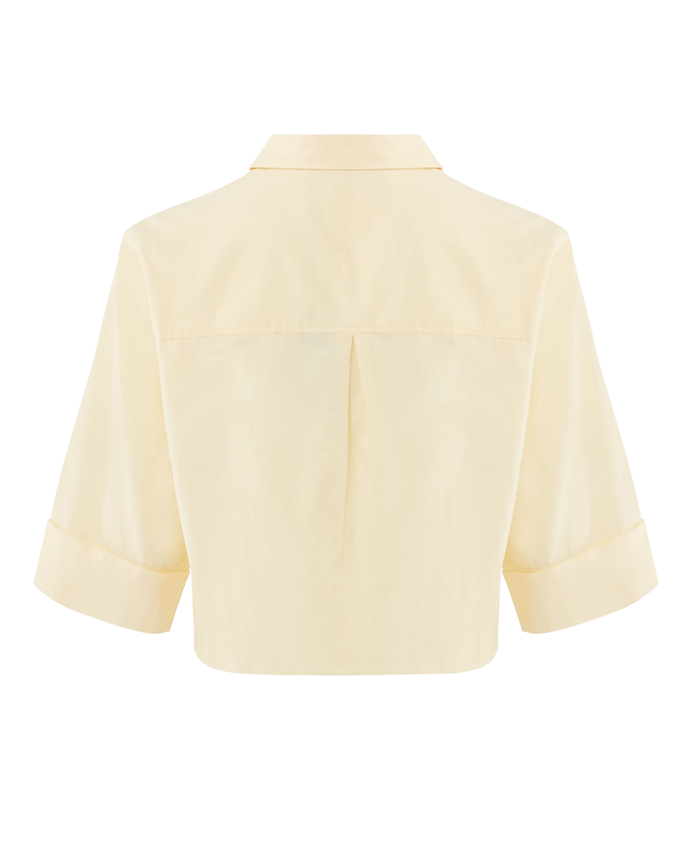 Boxy Popeline-Bluse Hellgelb