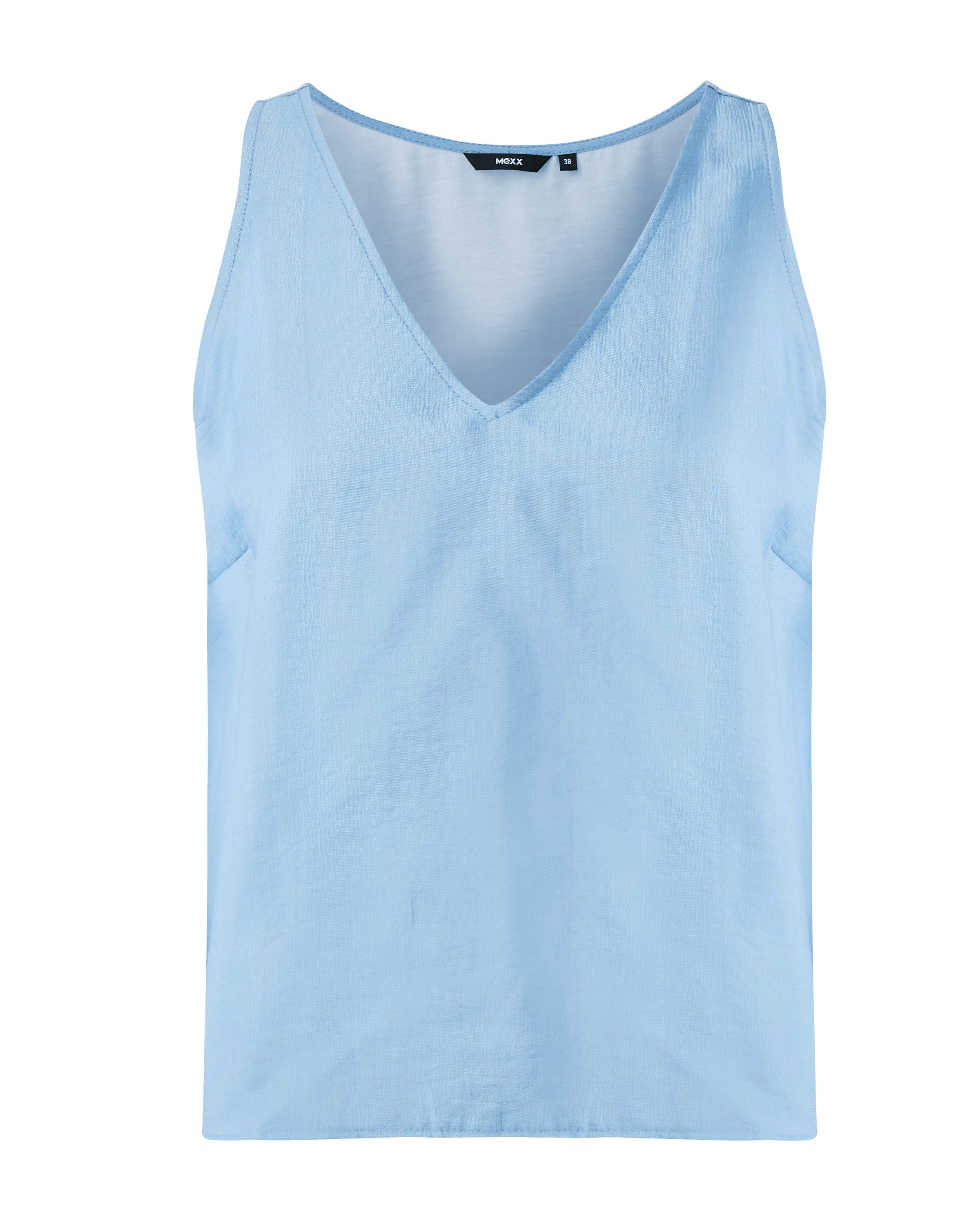 Satin-Ärmellose Bluse Leuchtend Blau