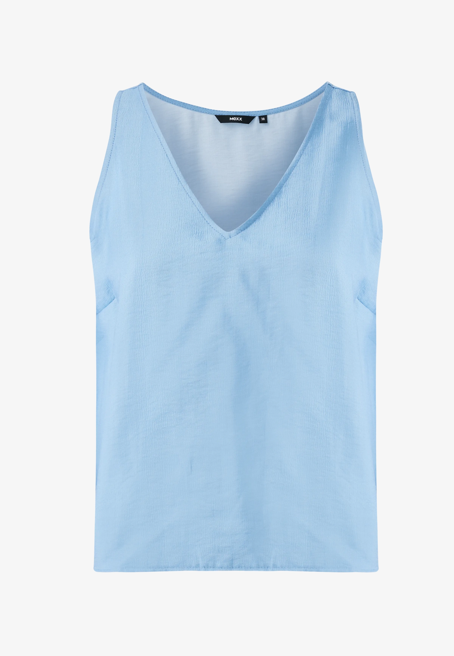 Satijnen mouwloze blouse Felblauw