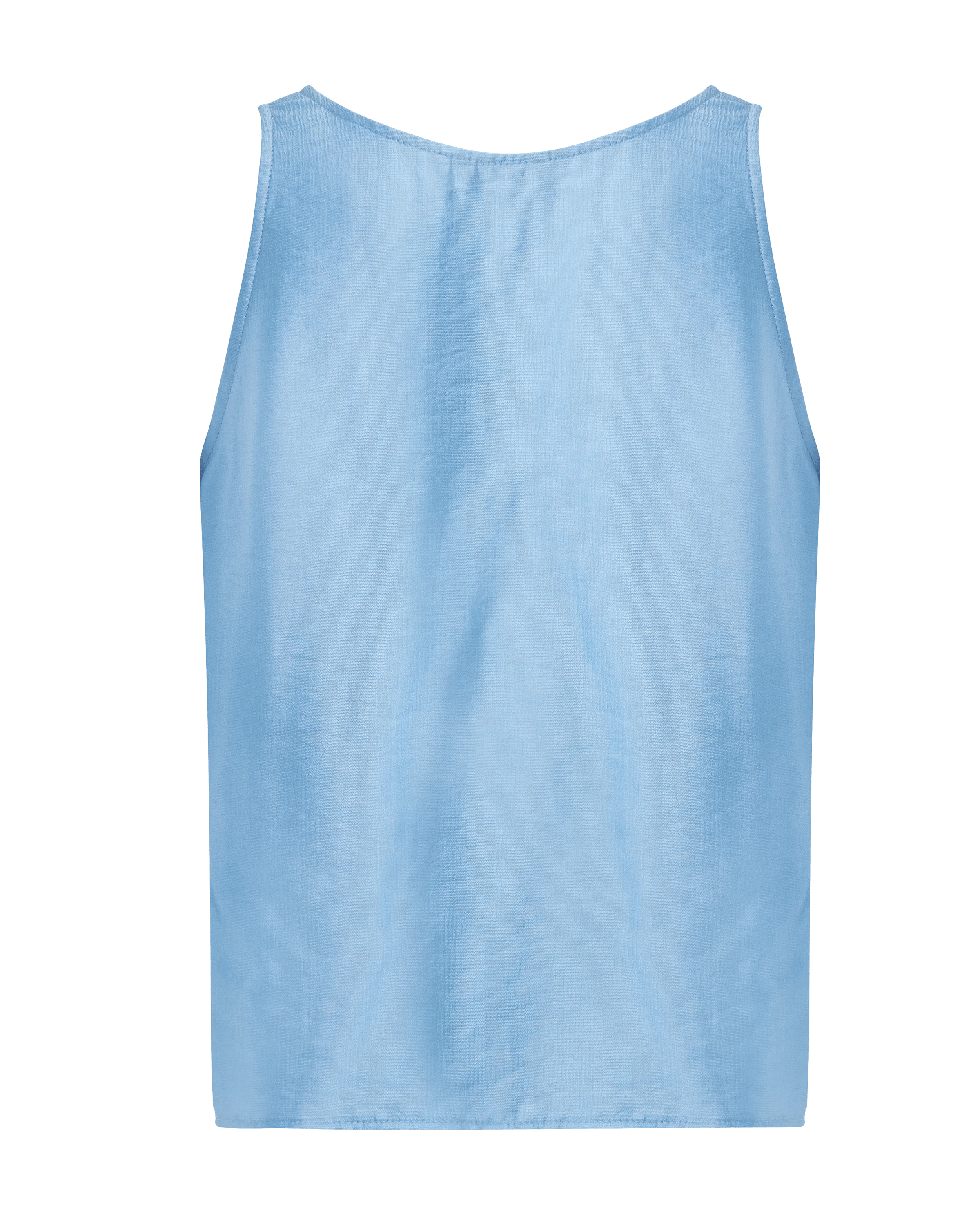 Satin-Ärmellose Bluse Leuchtend Blau