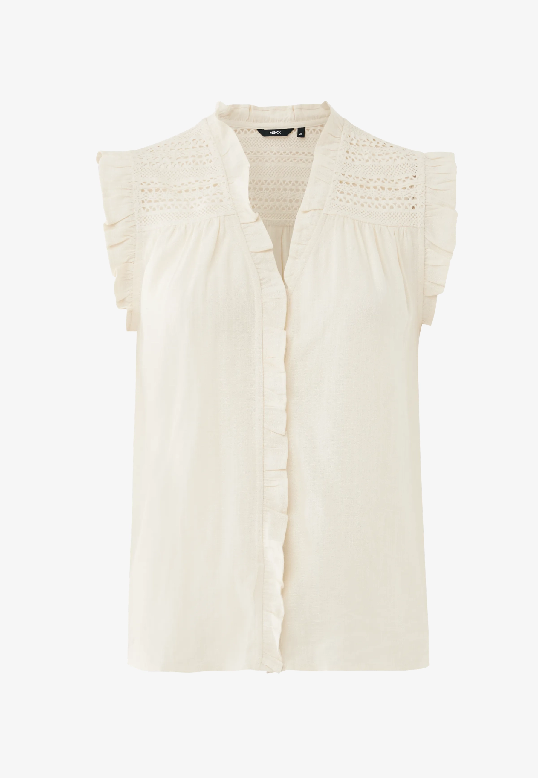 Linnenmix slub blouse Gebroken wit