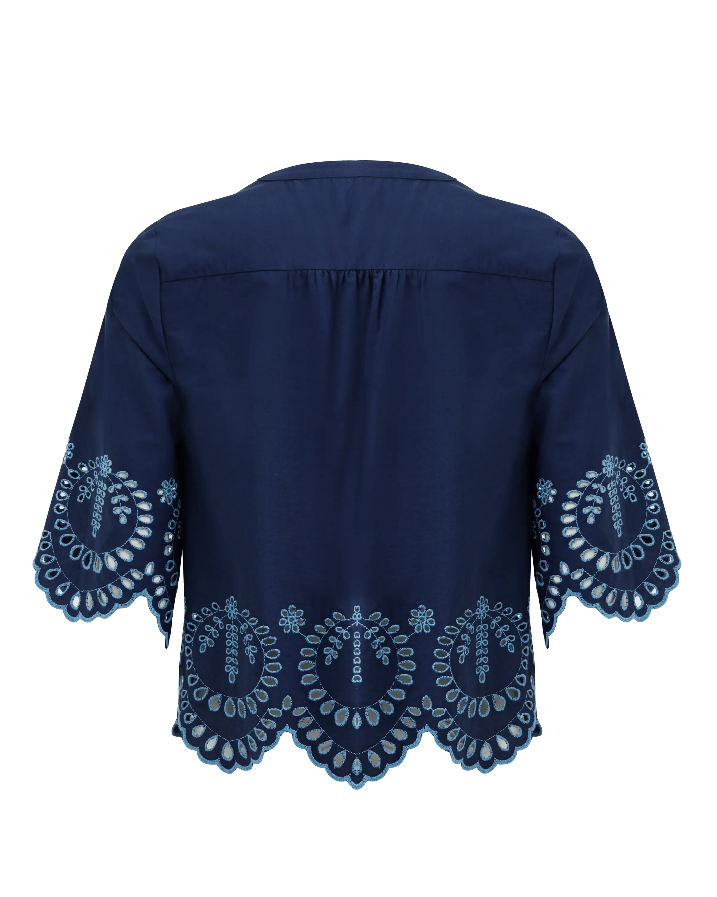 Mexx Women | Midnight blue blouse with embroidery print