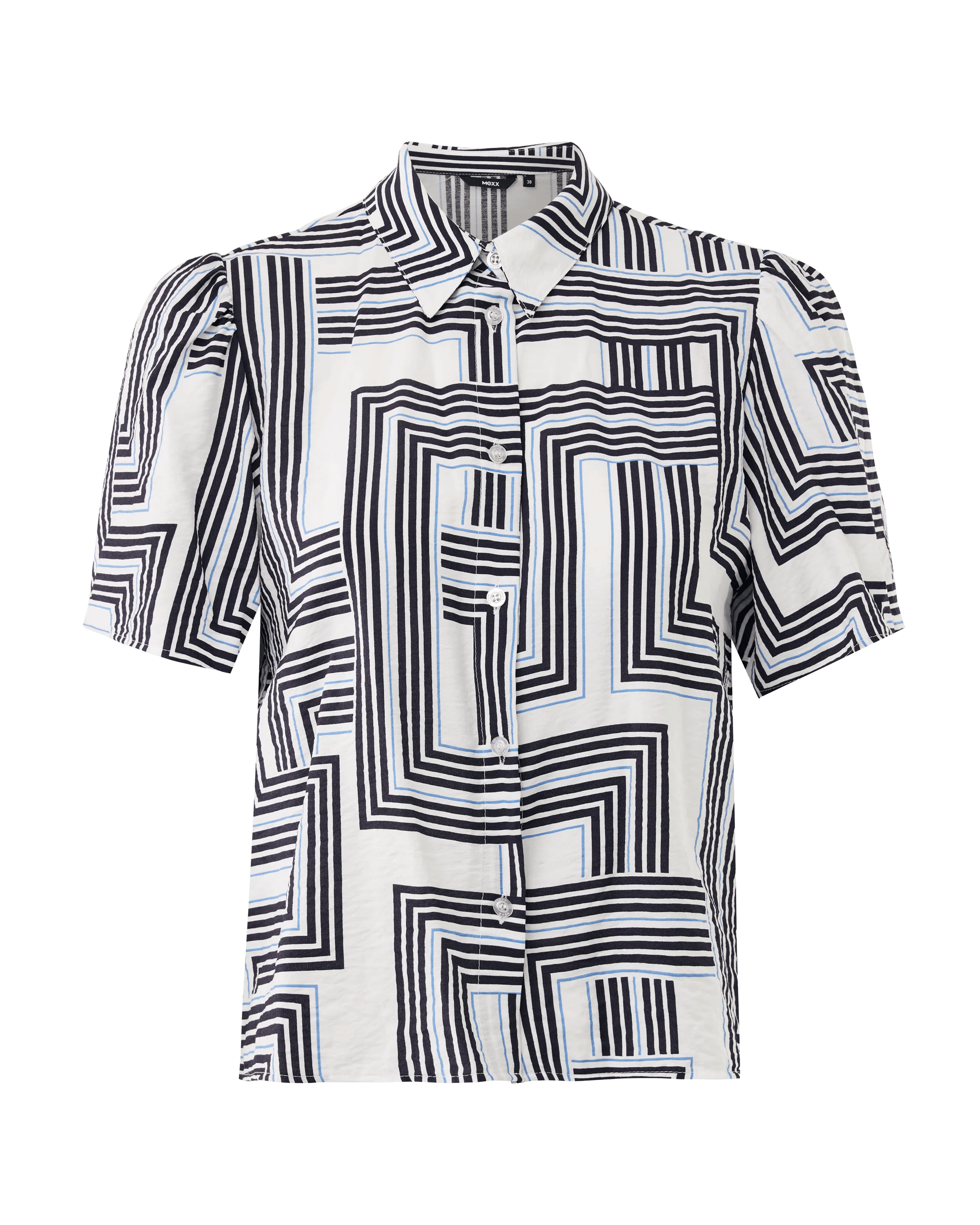 Geo Print Short Sleeve Blouse Multicolor