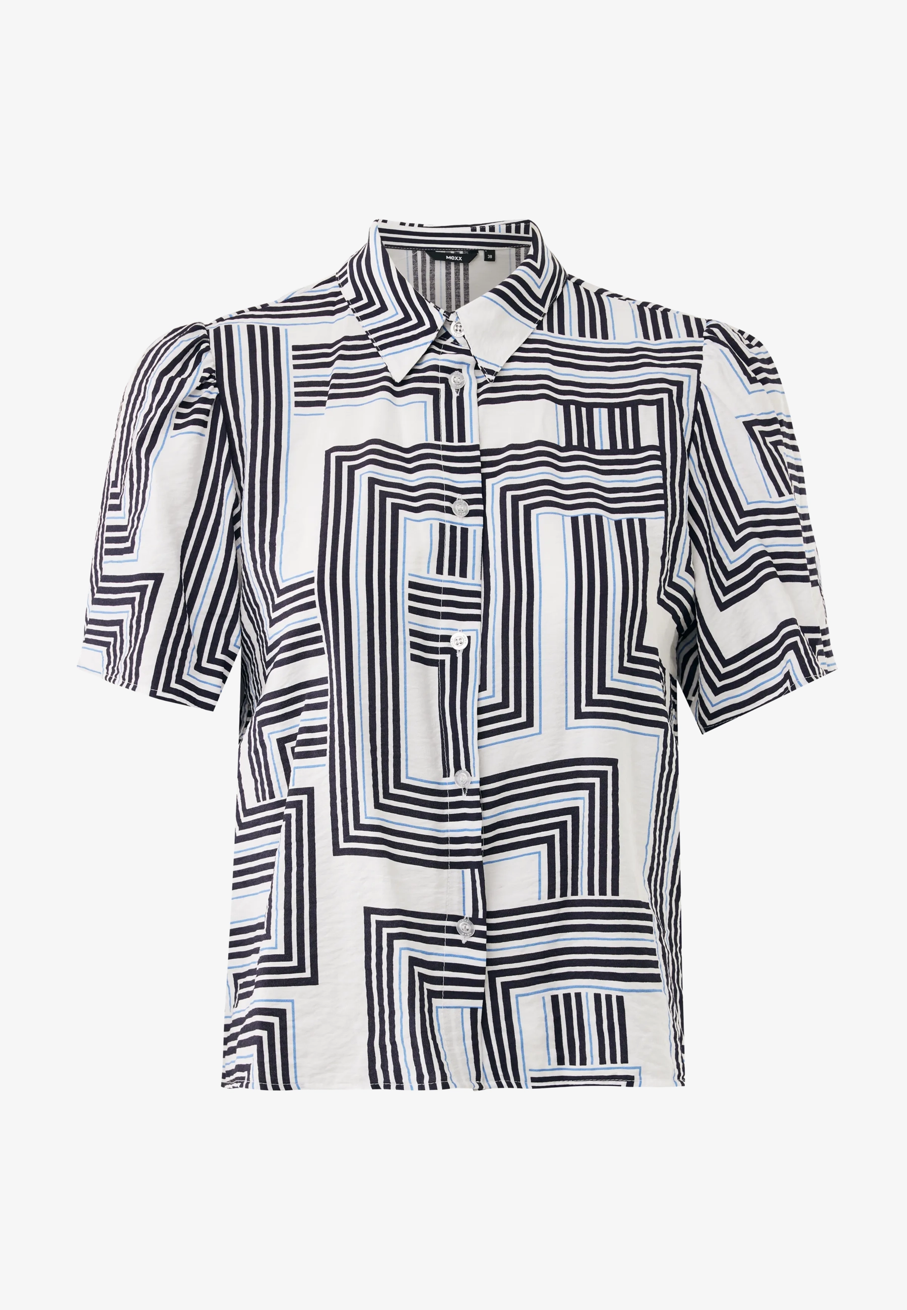 Geo Print Short Sleeve Blouse Multicolor