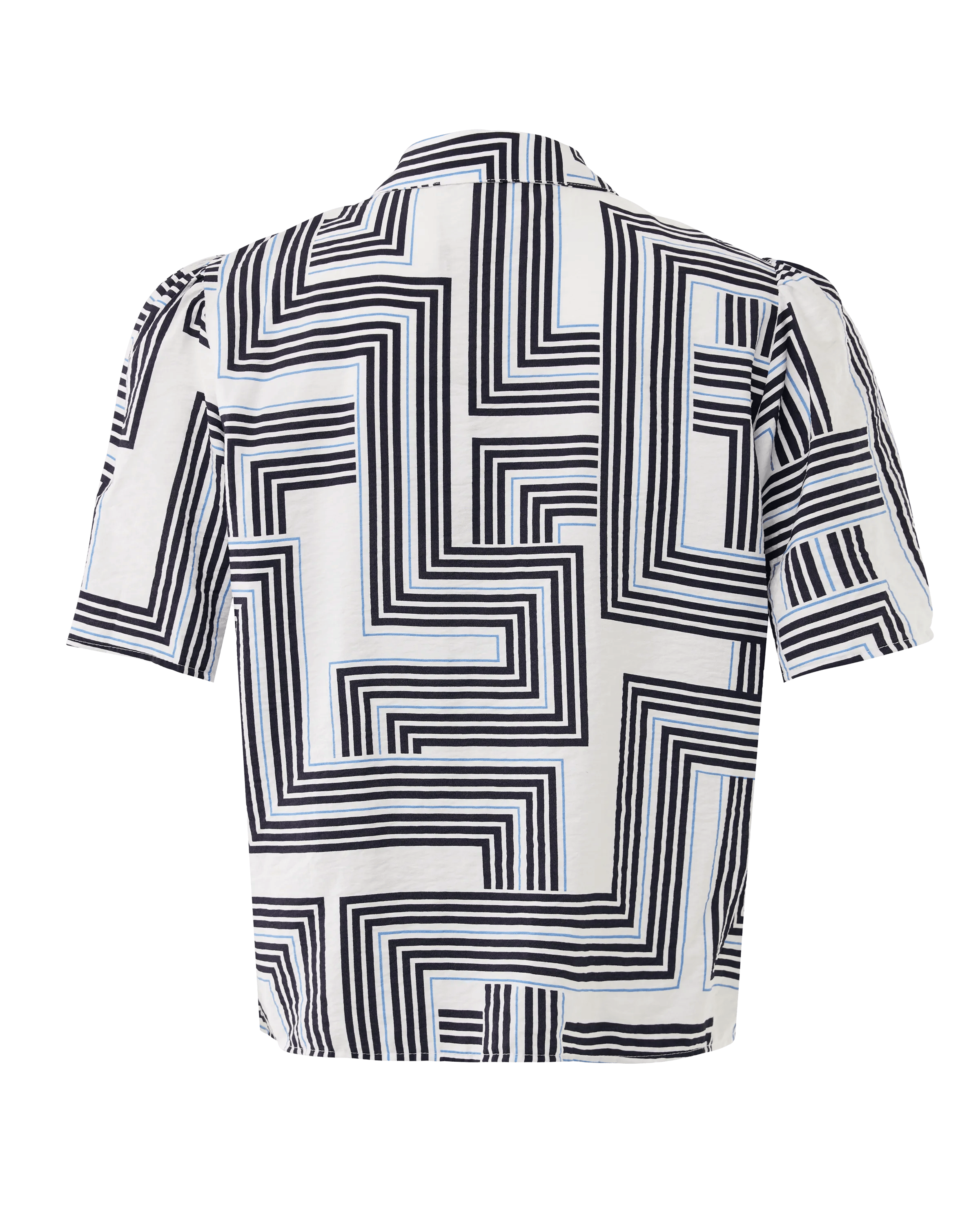 Geo Print Short Sleeve Blouse Multicolor