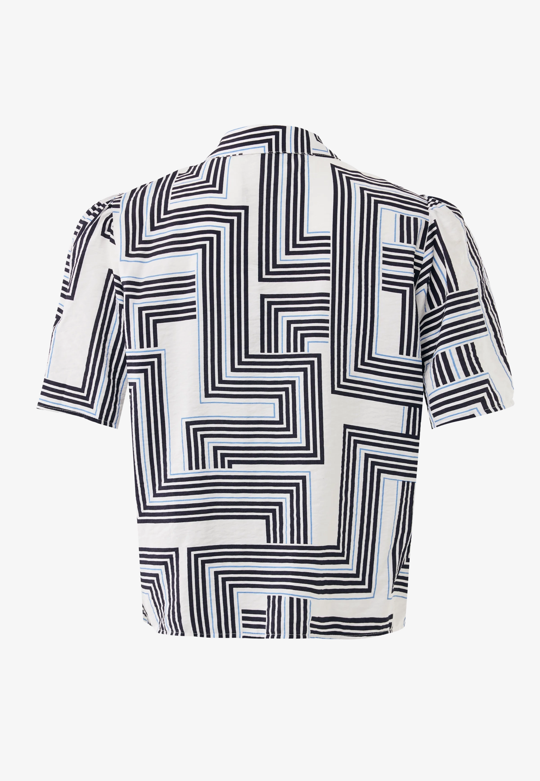 Geo Print Short Sleeve Blouse Multicolor