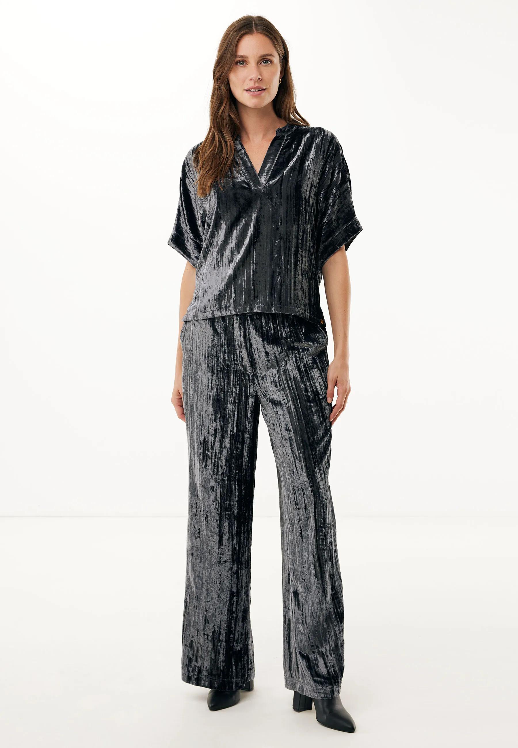 Mexx Women | Dark grey velvet top