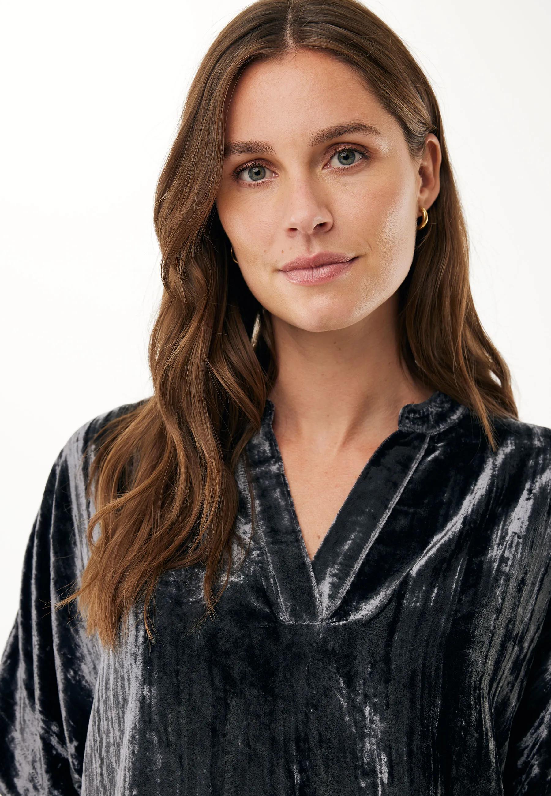 Mexx Women | Dark grey velvet top