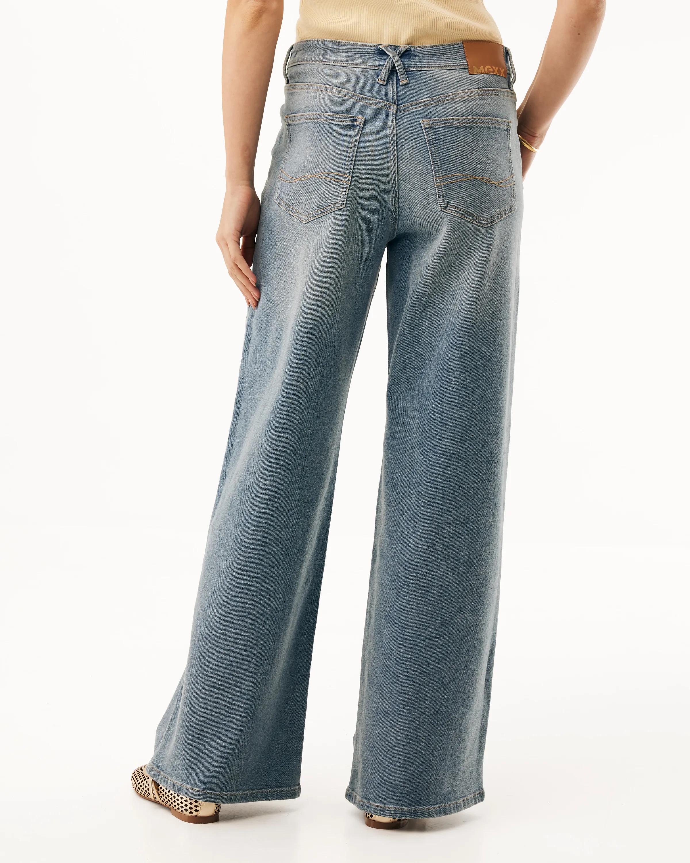 Lynn Denim-Hose Wide Leg Mittelblau