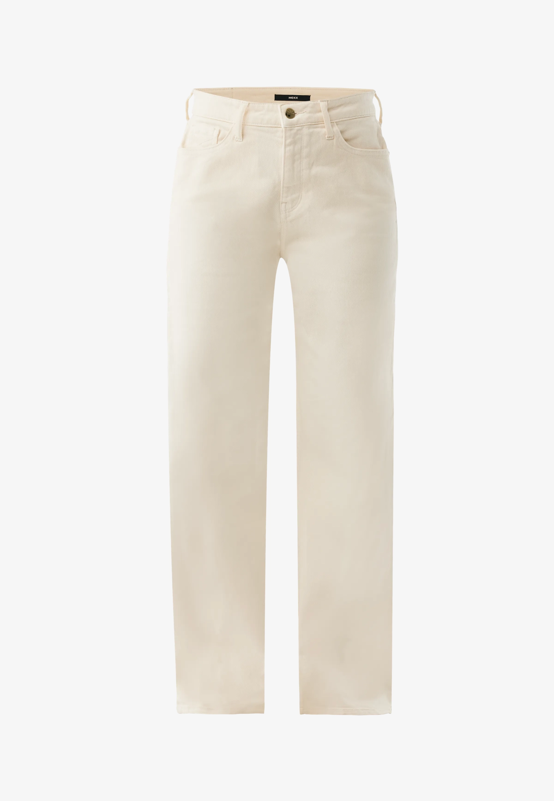 Denim Broek Wide Leg Met Gevlochten Riem Off White