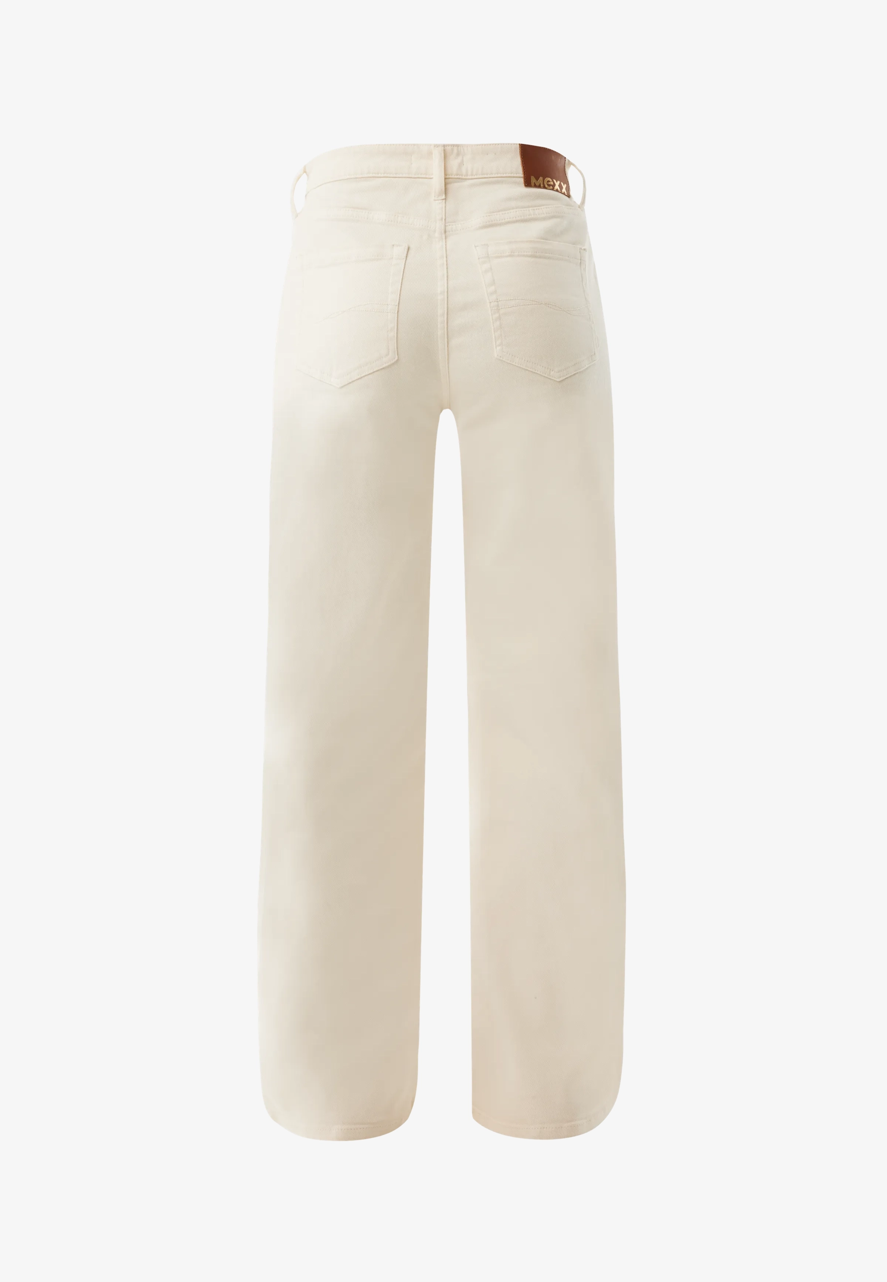 Denim Broek Wide Leg Met Gevlochten Riem Off White