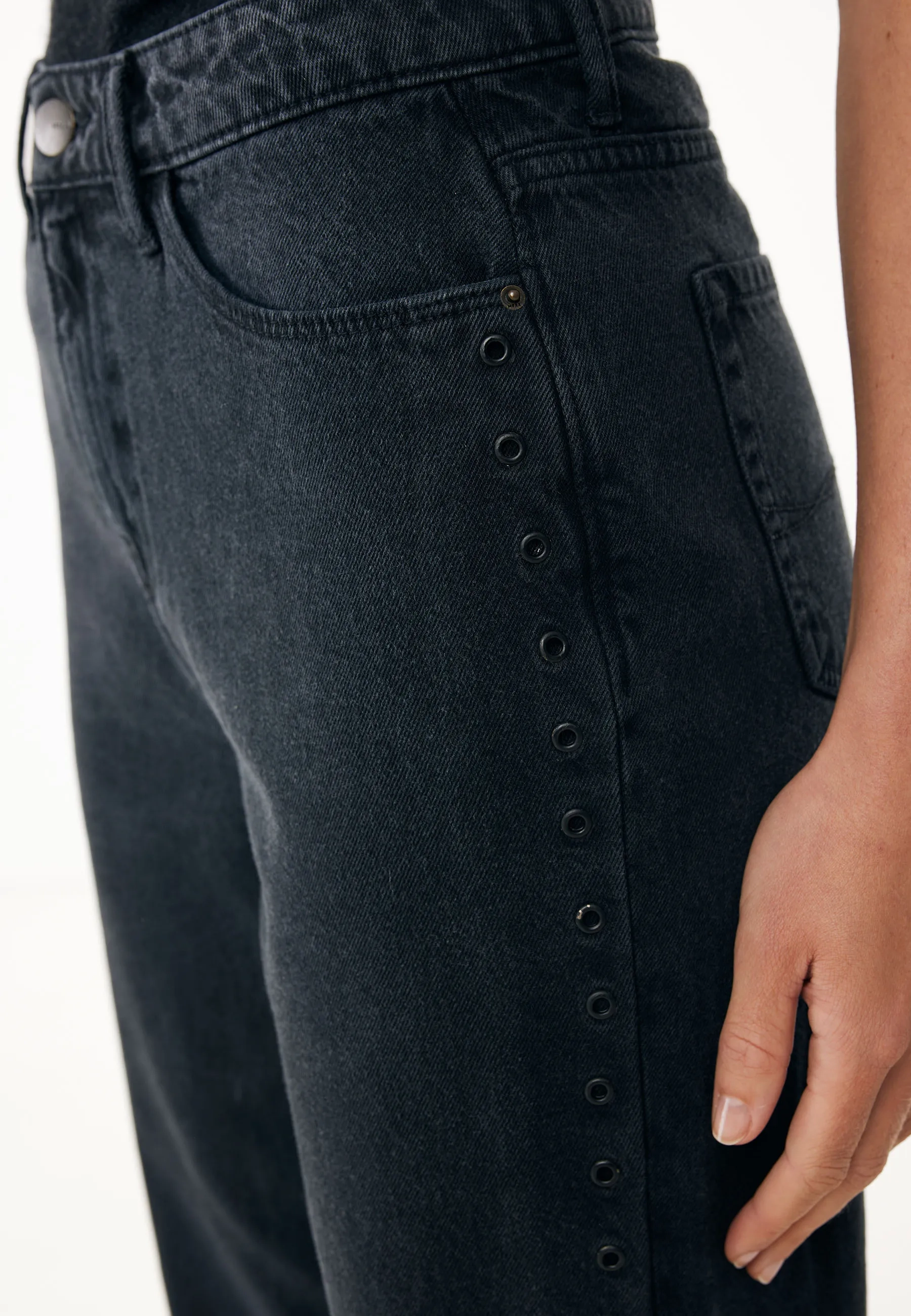90s straight eyelet jeans Zwart rinsed