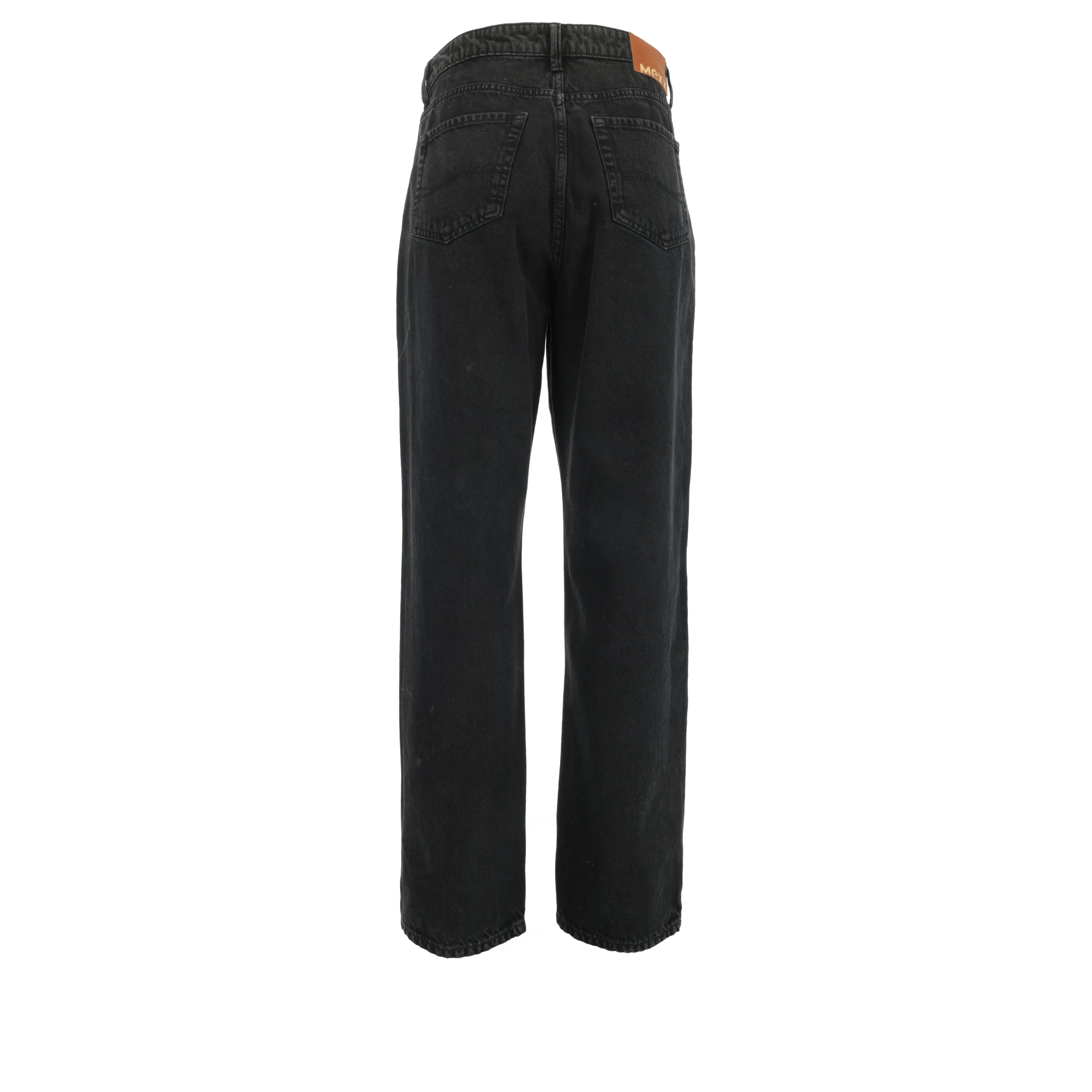 90er Straight Lochstickerei-Jeans Schwarz Rinsed