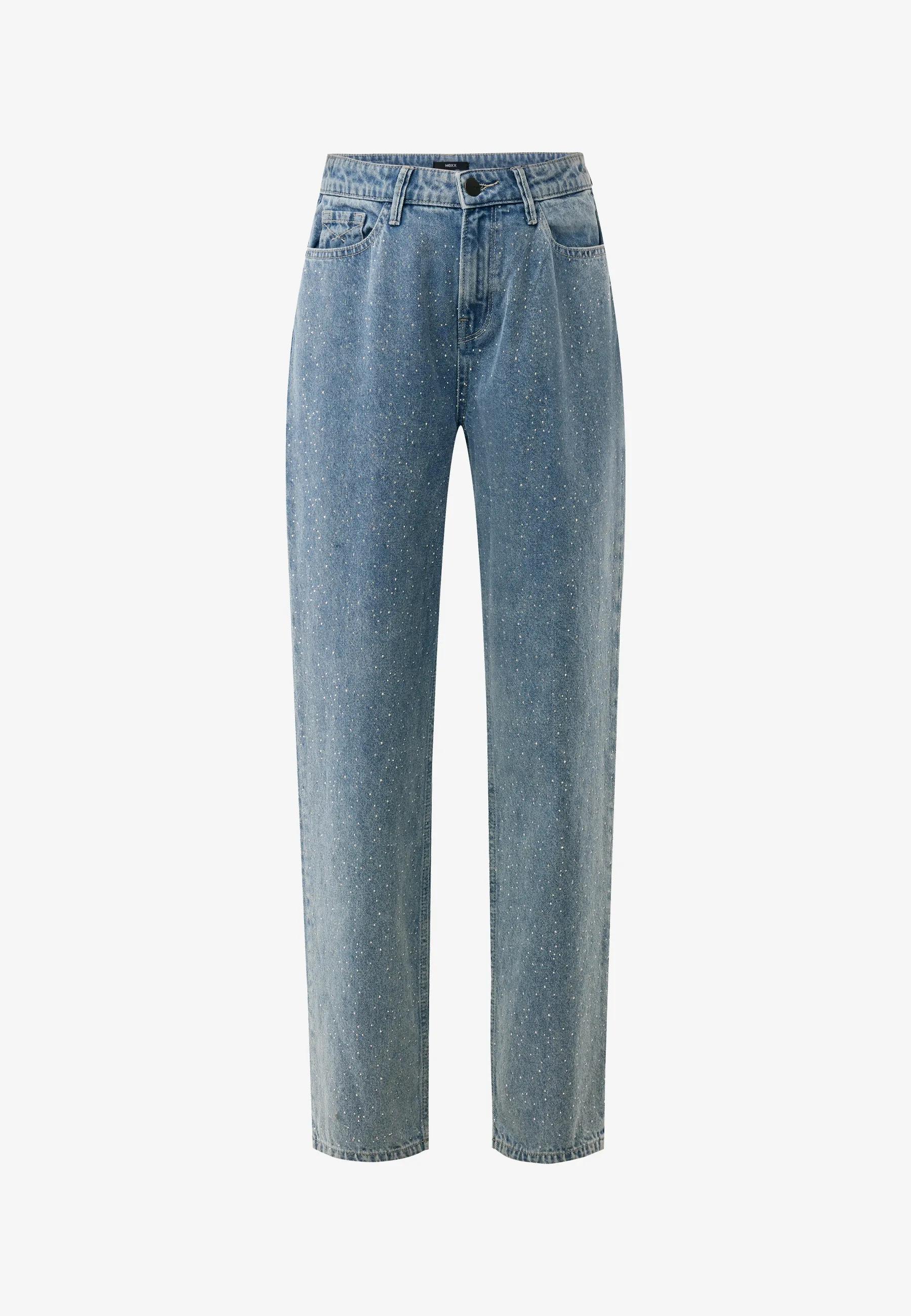 90er Straight Strass-Jeans Light Stone