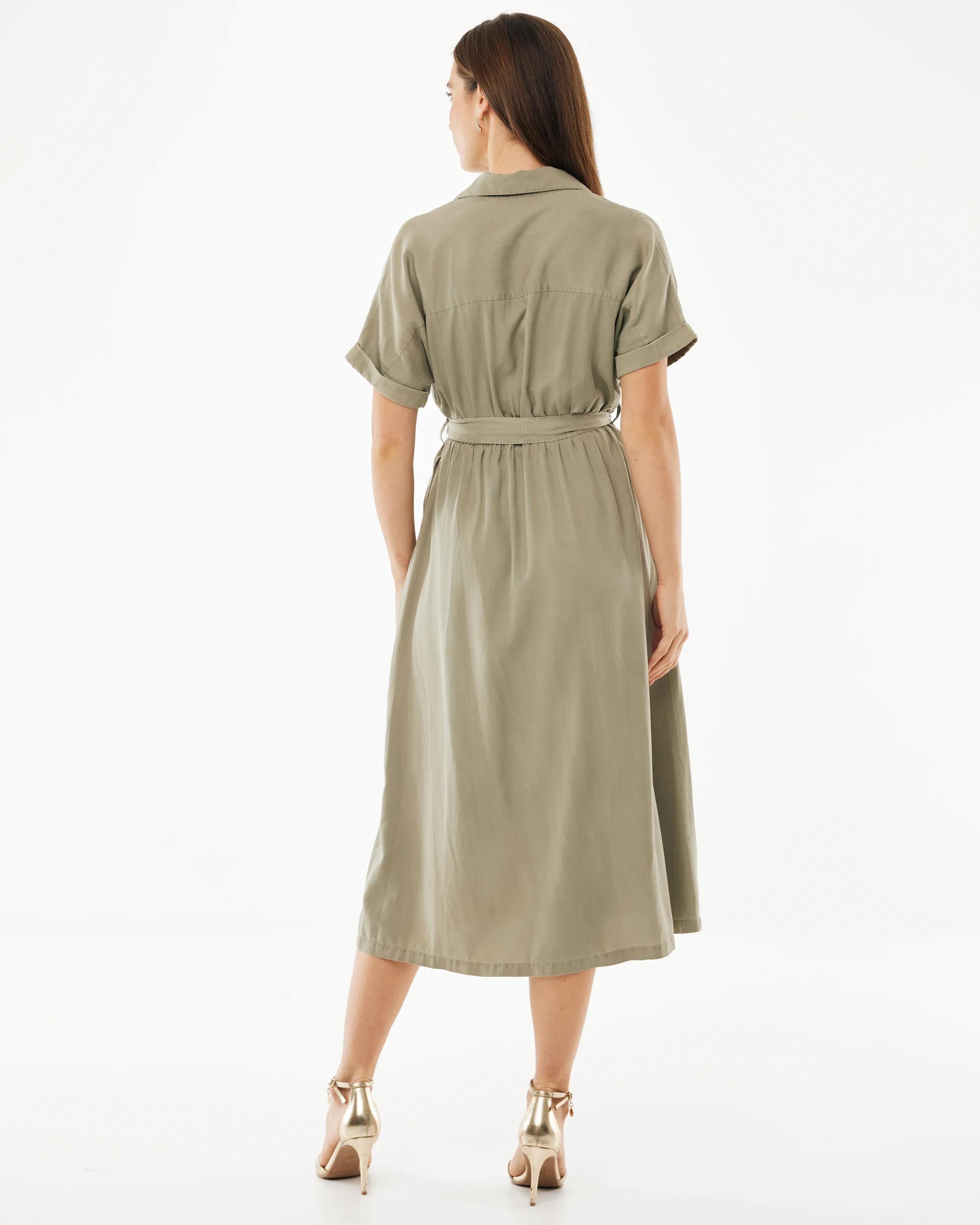 Lyocell Jurk Warm Groen