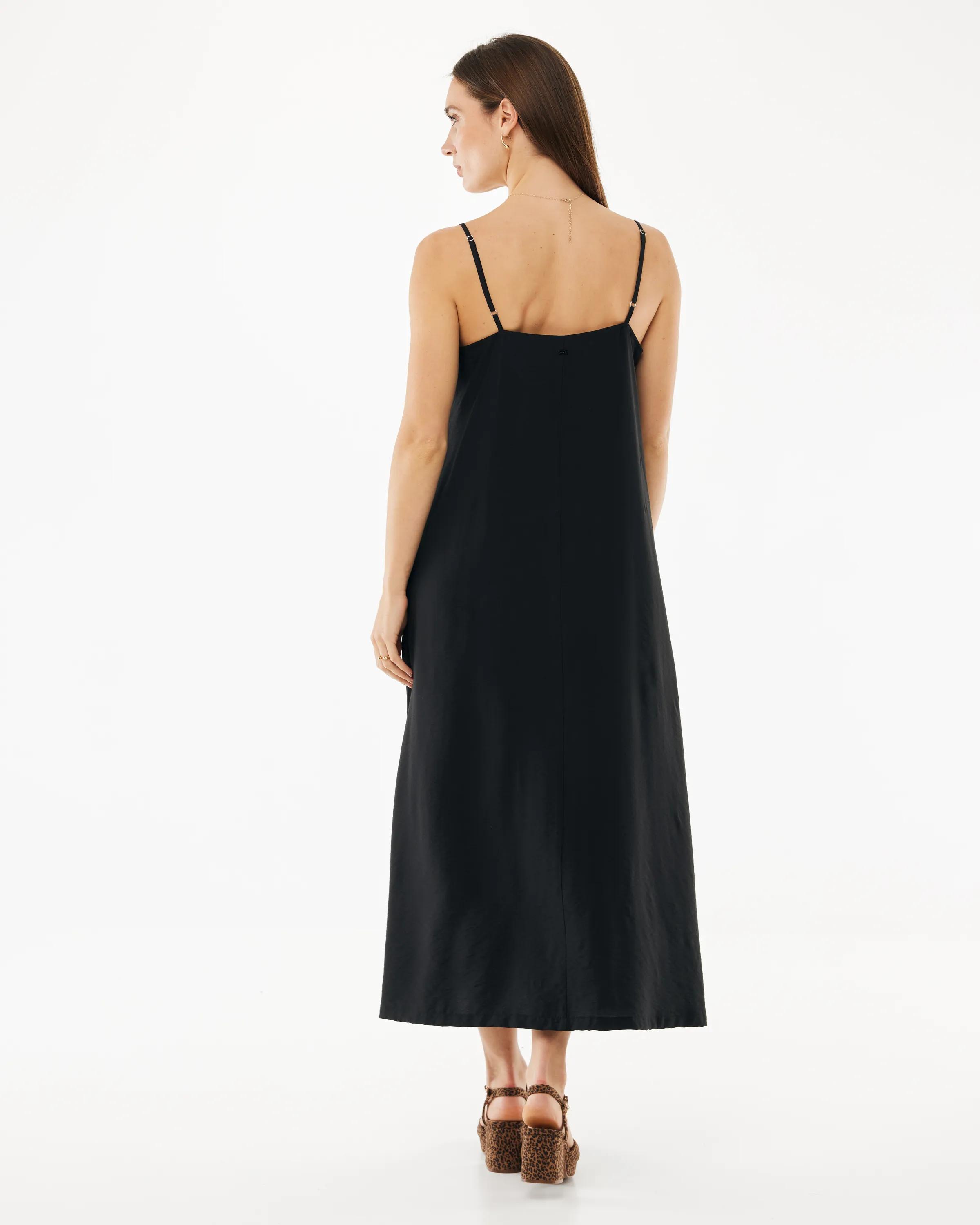 Hammered slip dress Zwart