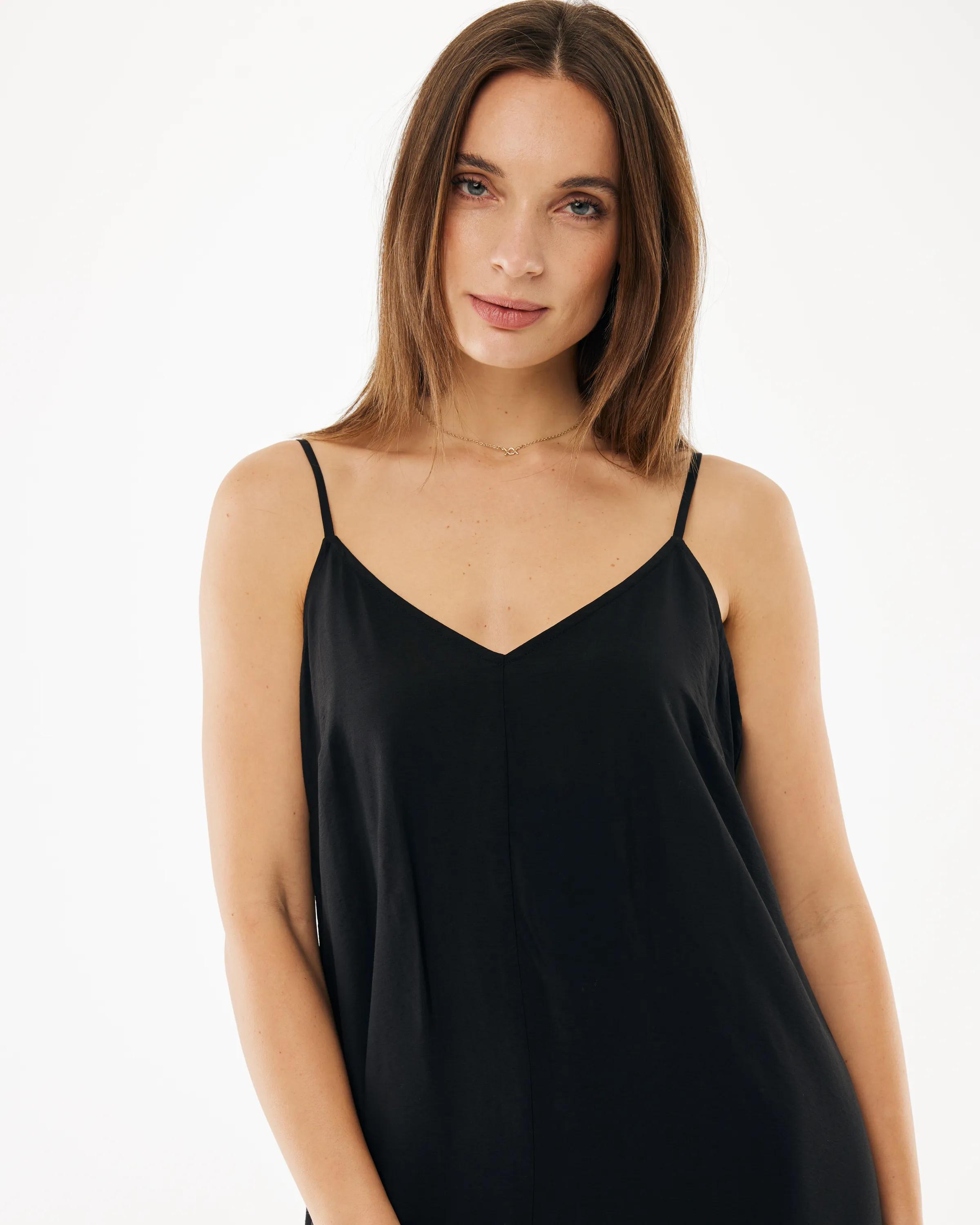 Hammered slip dress Zwart