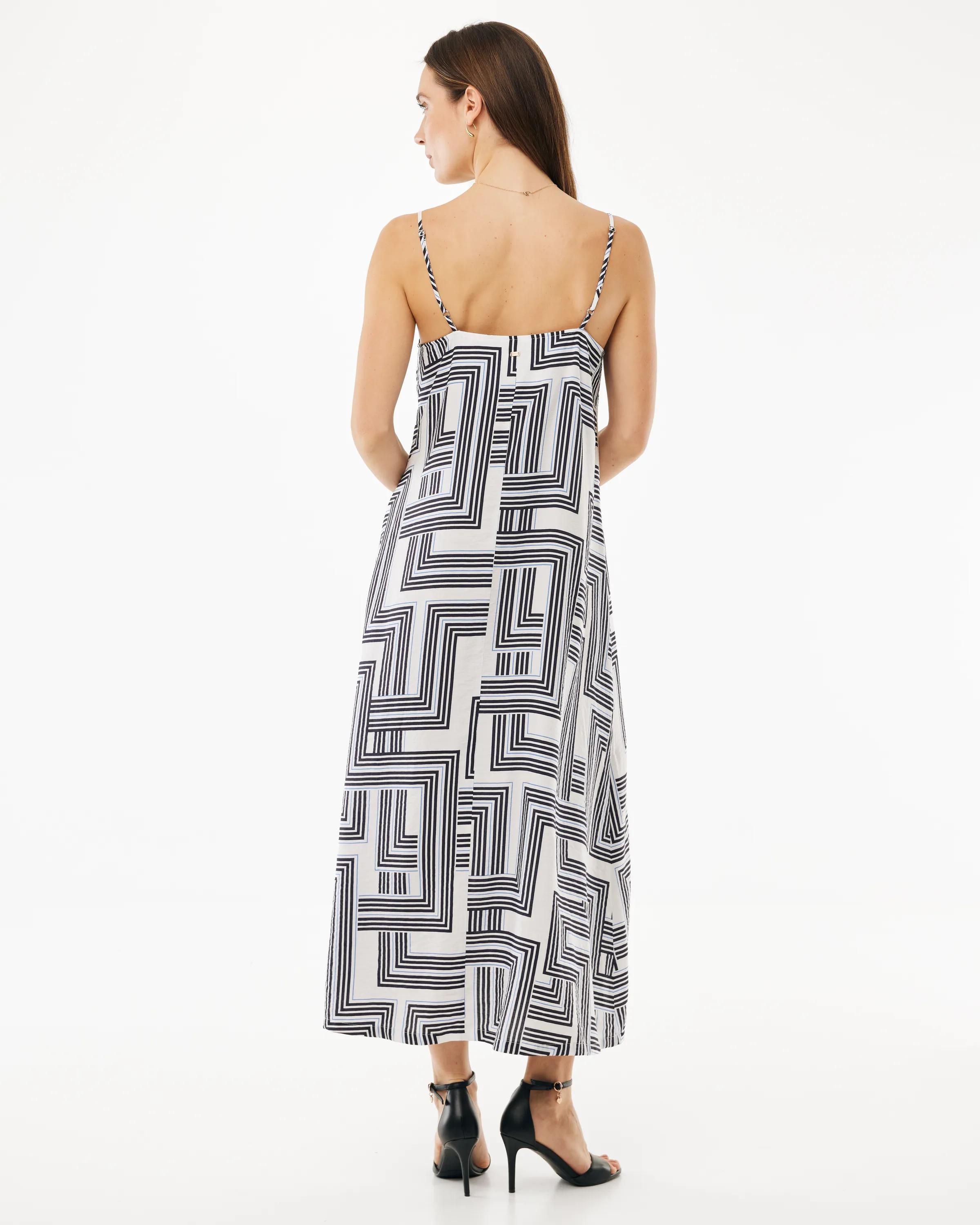Geo Print Slip Dress Multicolor