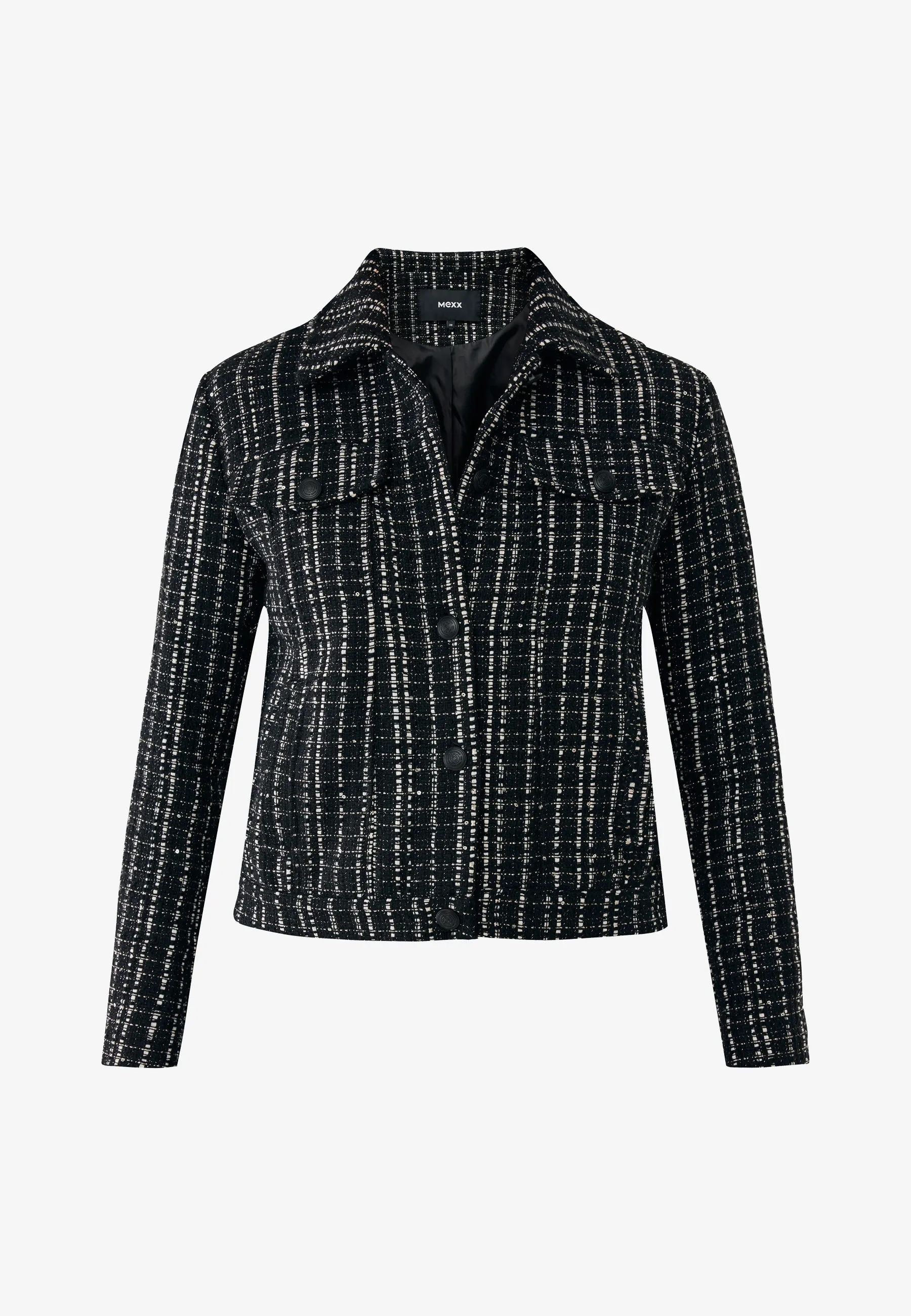 Mexx Women | Black blazer with tweed print