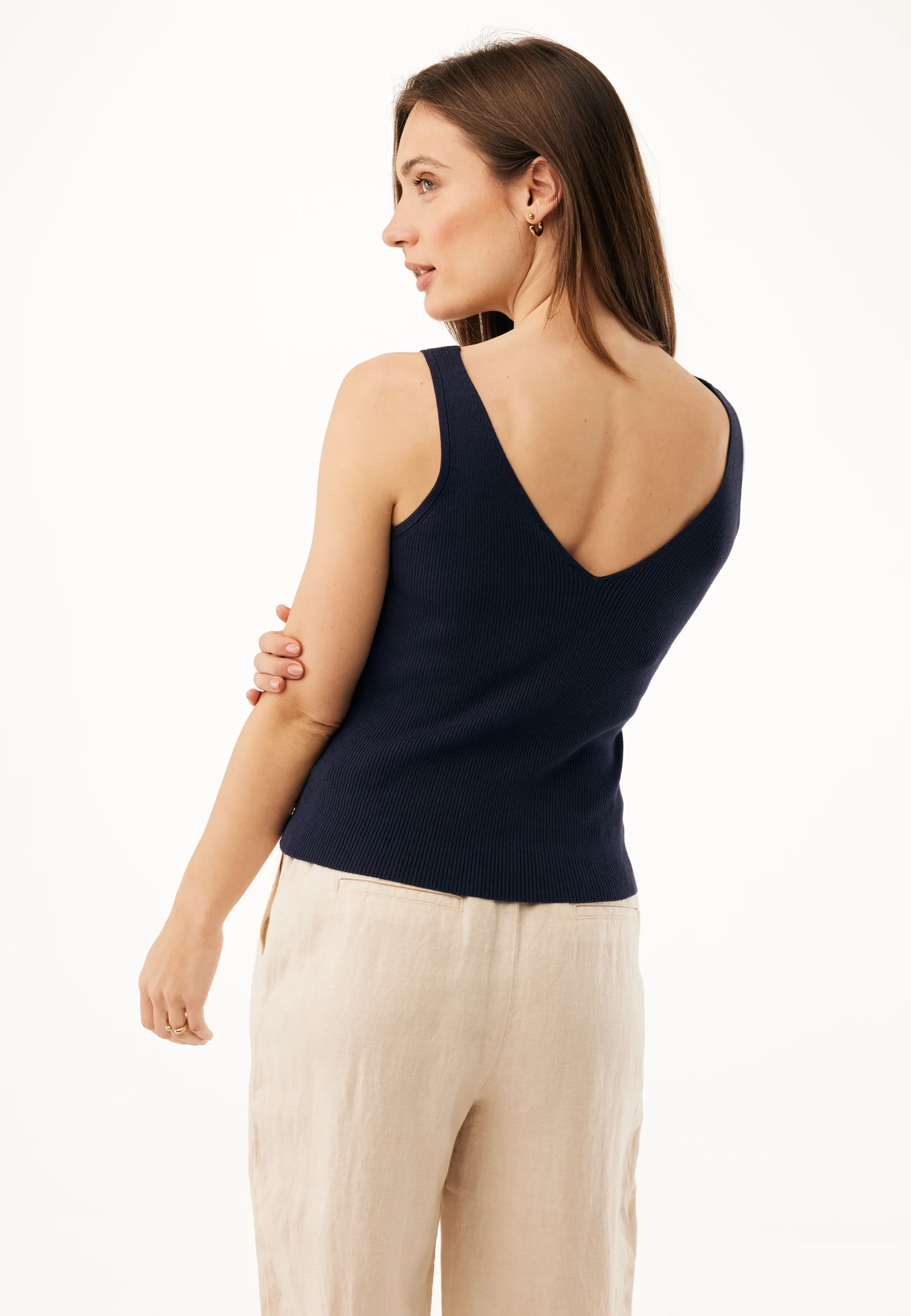 Mexx Women | Midnight blue ribbed knit tank top