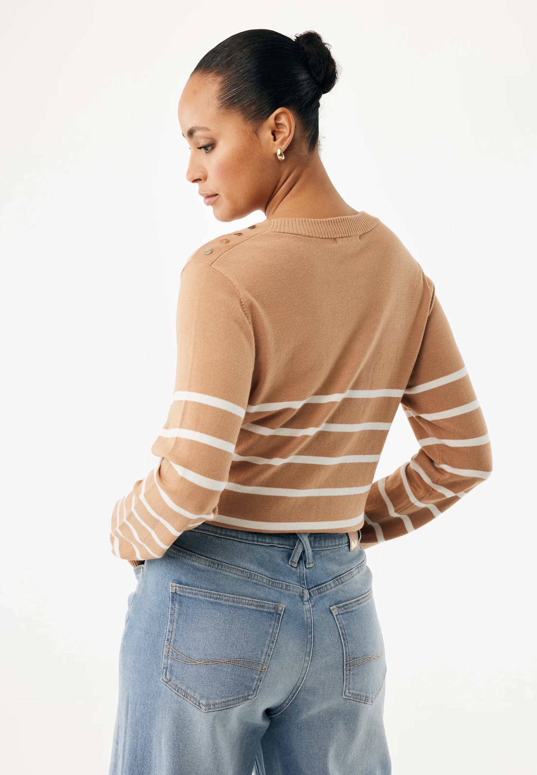 Aster Gestreepte Trui Tan