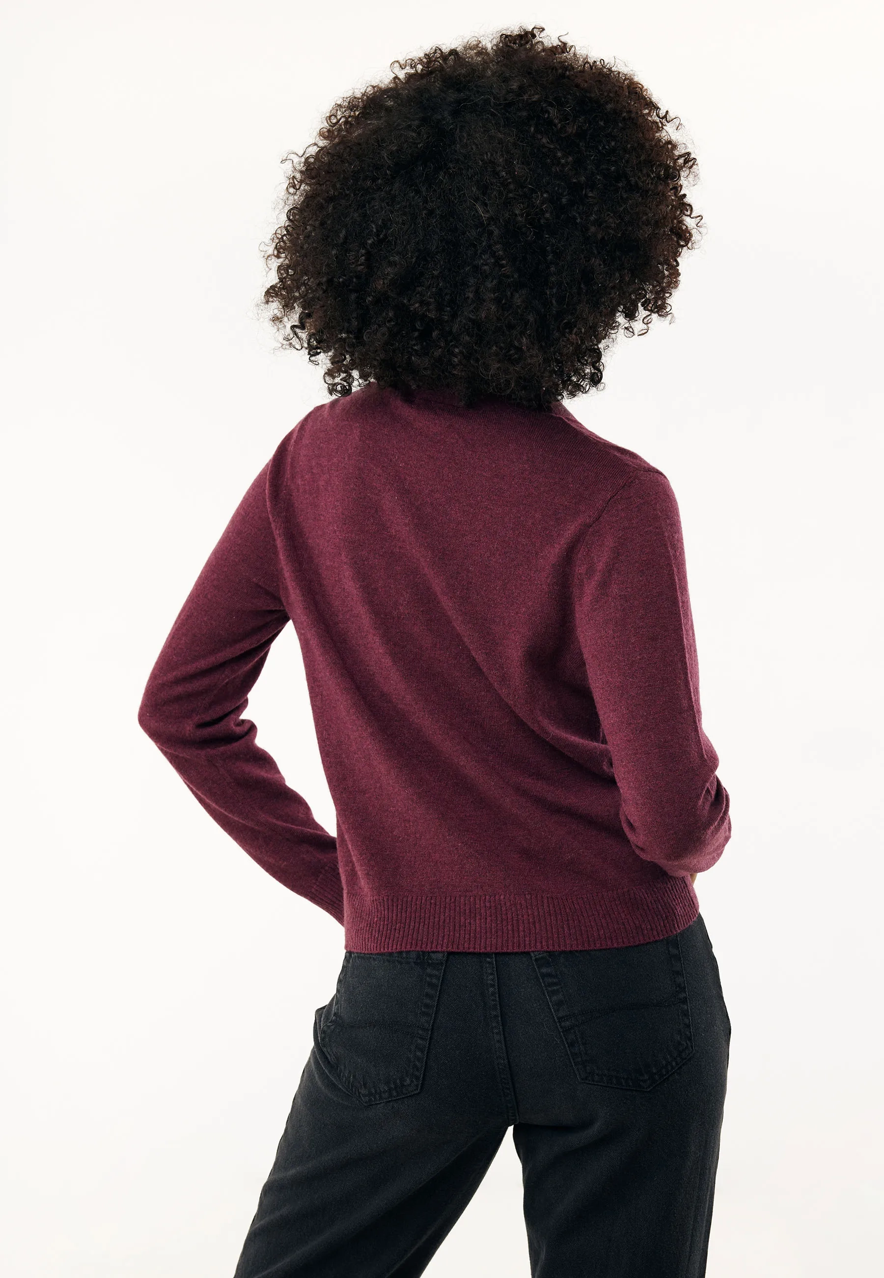 Aralia cashmere vest Donkerrood