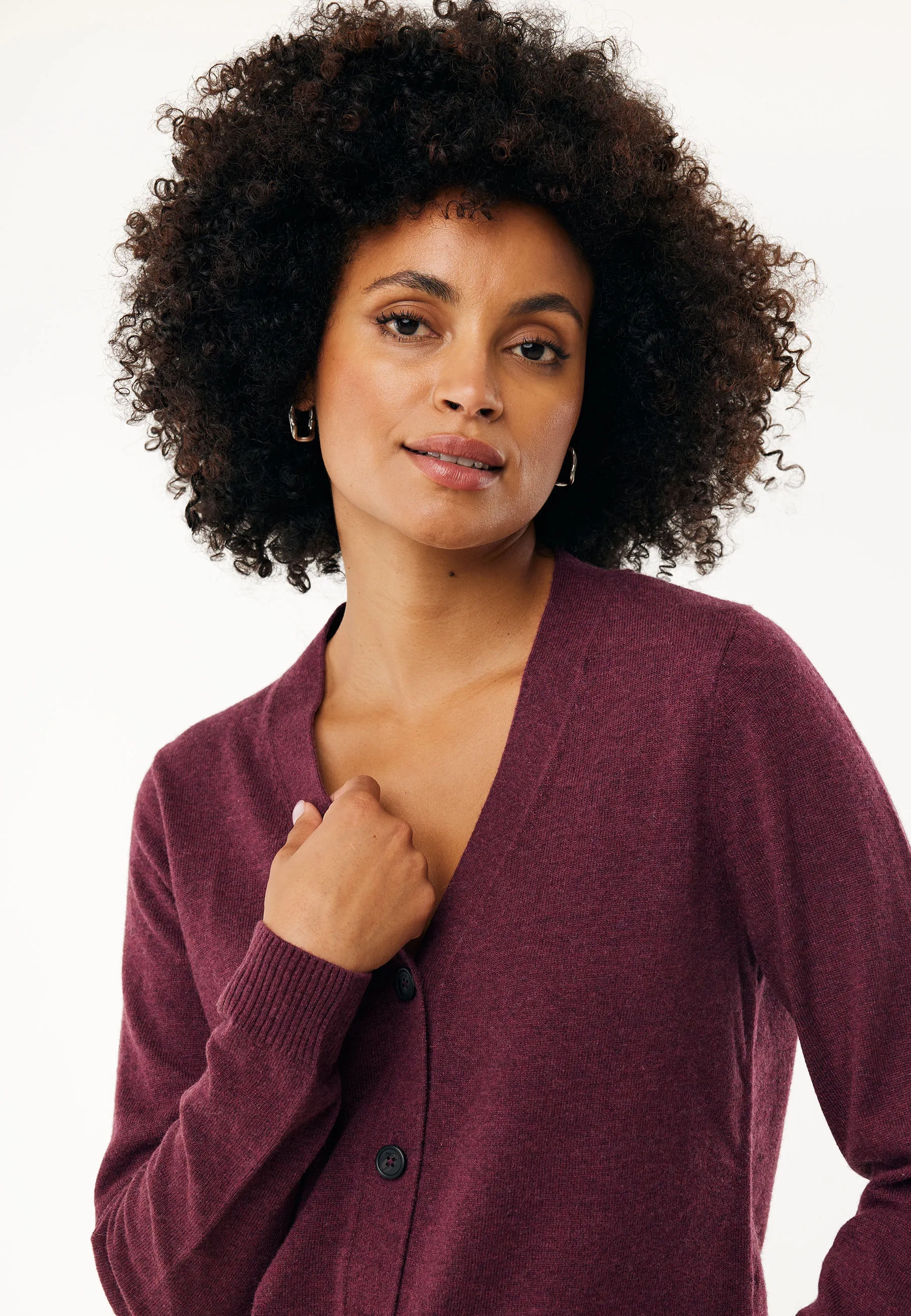 Aralia cashmere vest Donkerrood