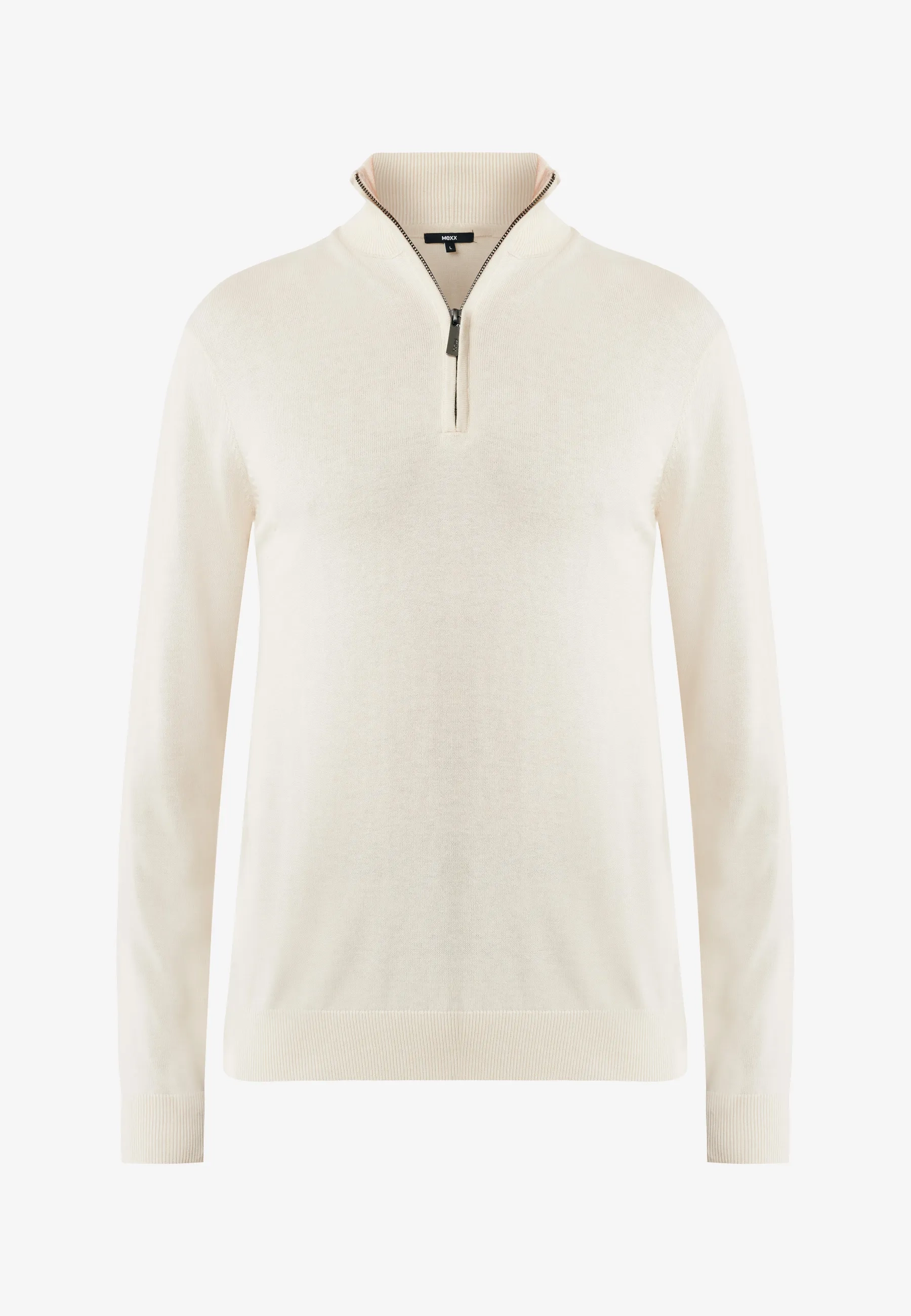 Mateo Premium gebreide trui halve rits Warm wit