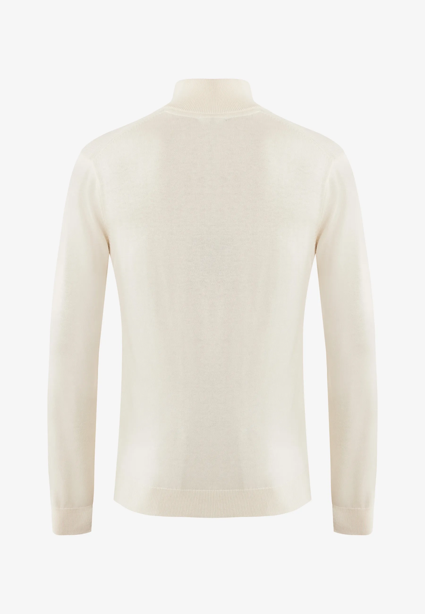 Mateo Premium gebreide trui halve rits Warm wit