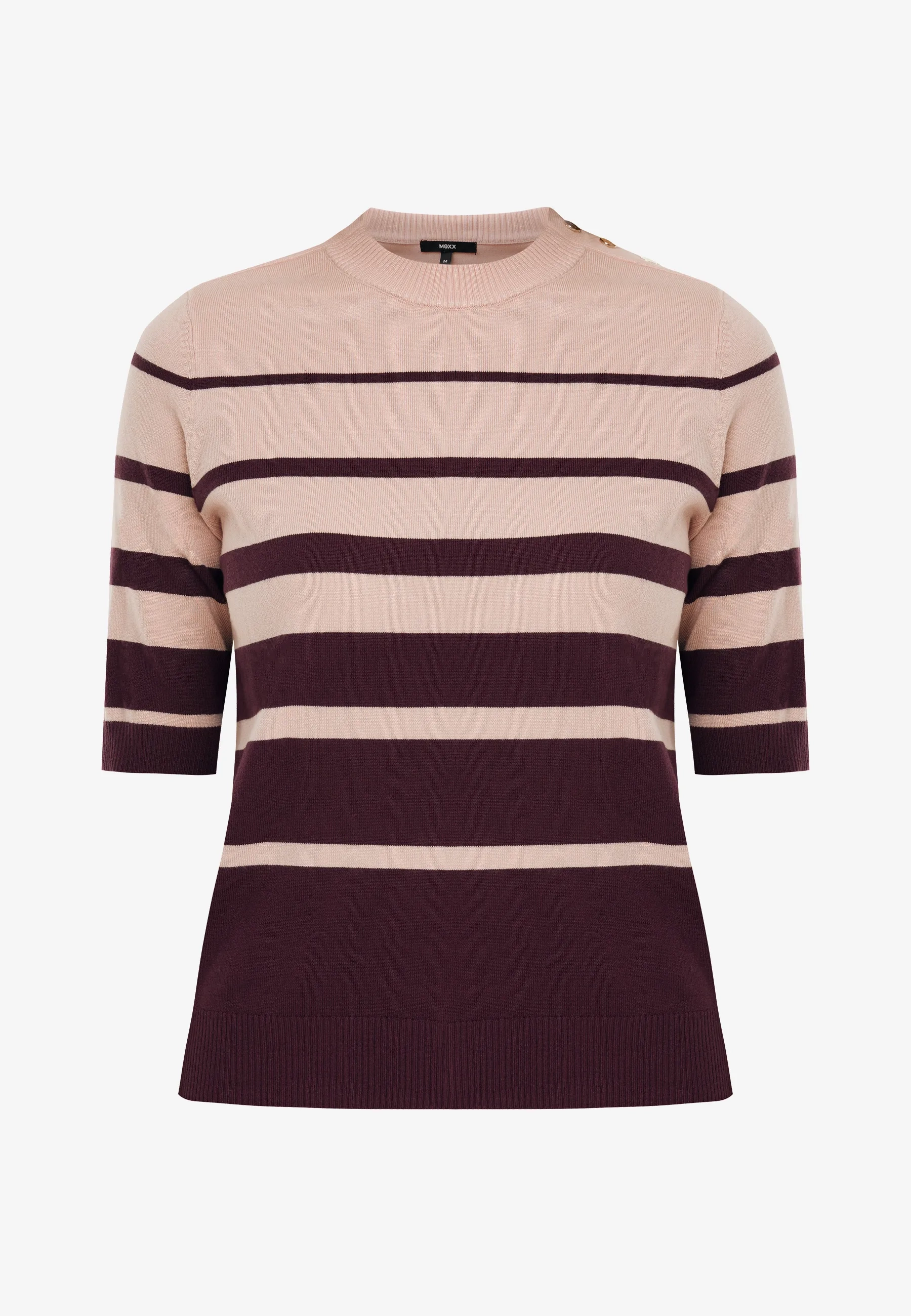 Aster gestreepte gebreide top Donkerrood