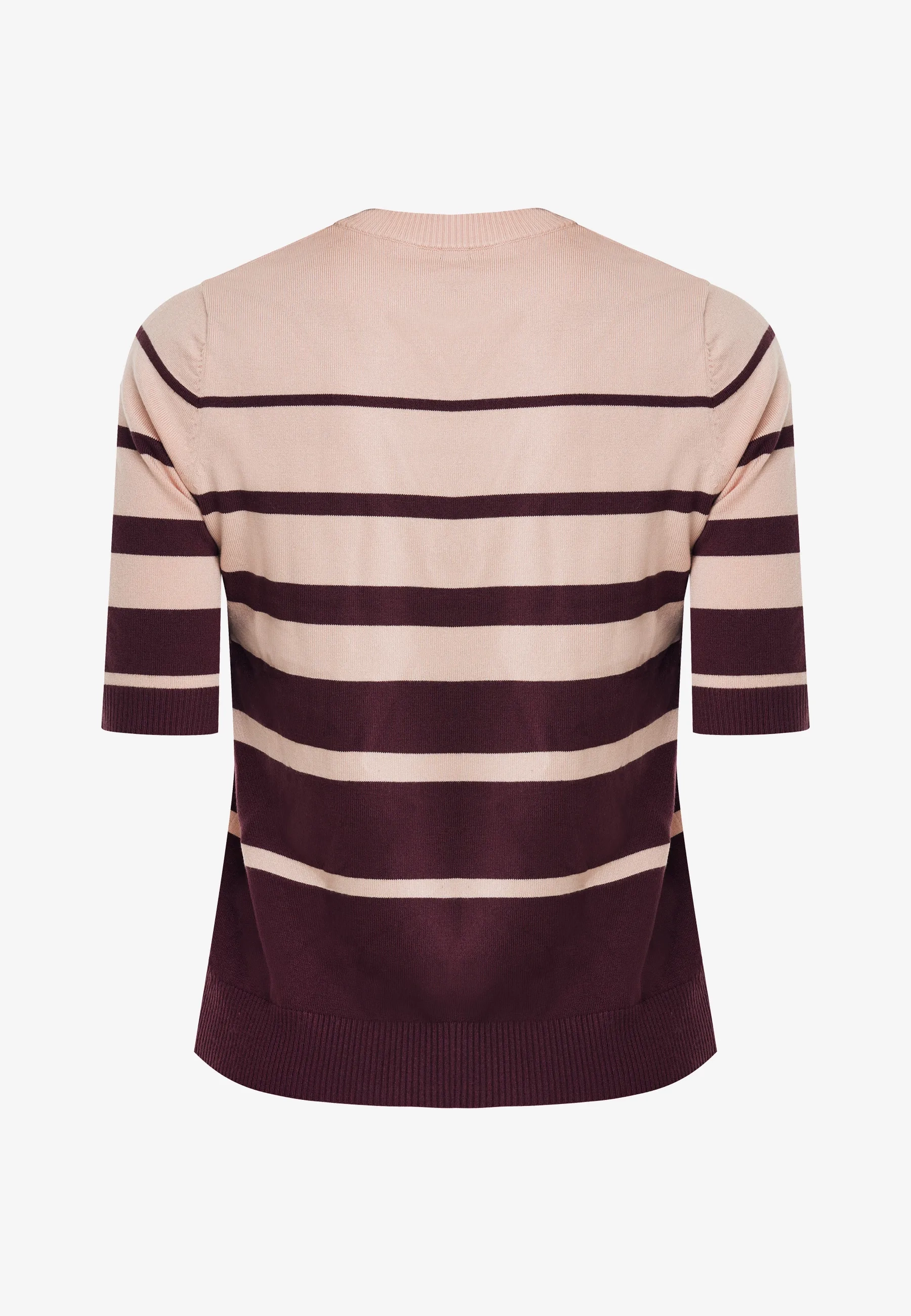 Aster gestreepte gebreide top Donkerrood