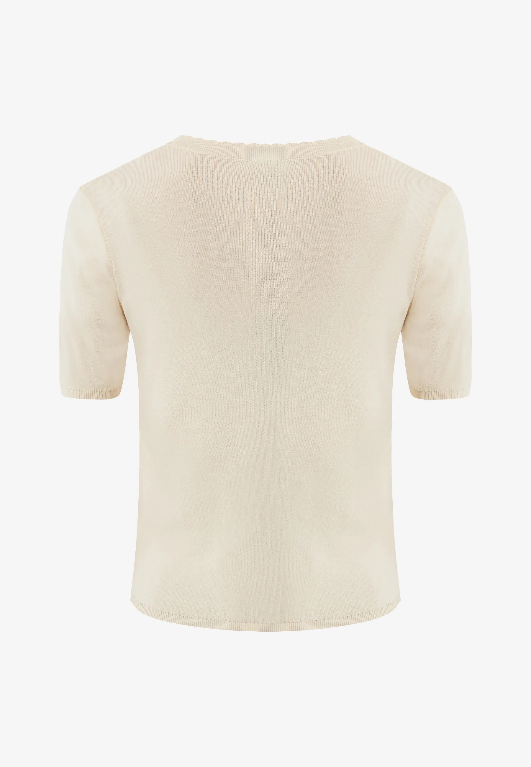 Gerbera gebreide top korte mouw Crème