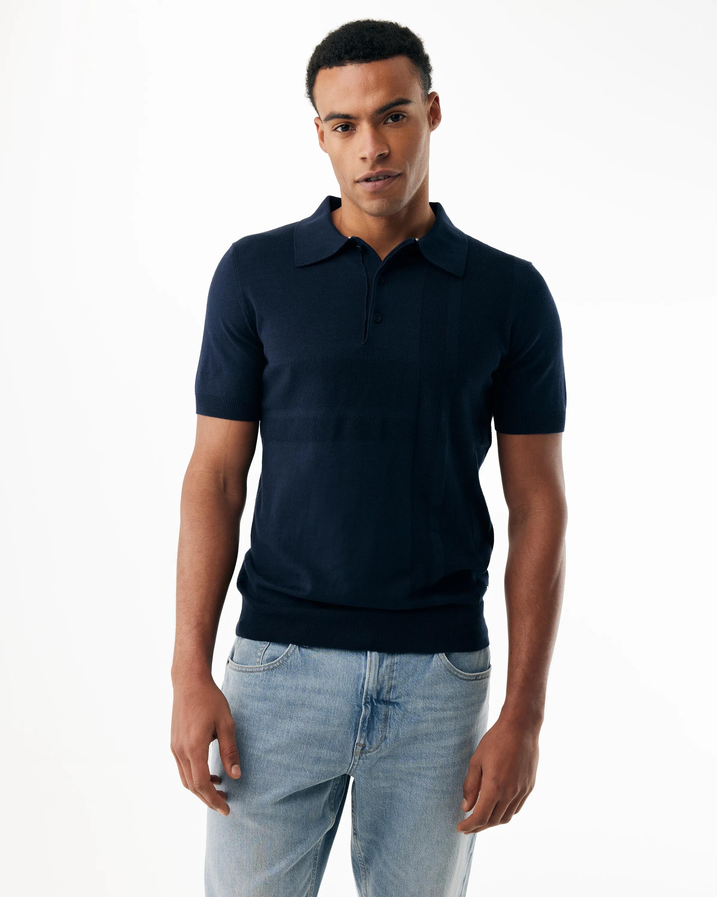 Gebreide Polo Mid Navy