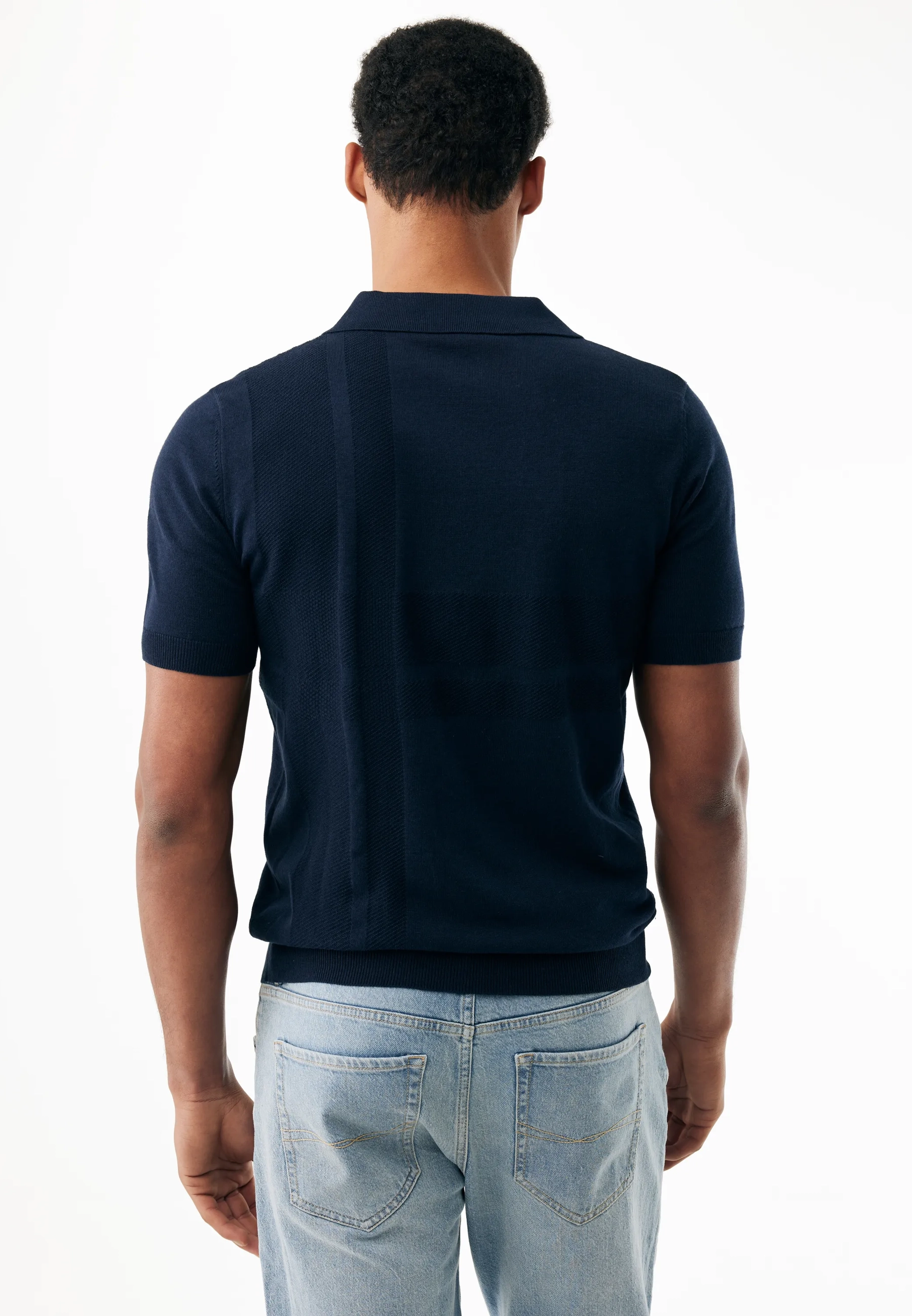 Gebreide Polo Mid Navy