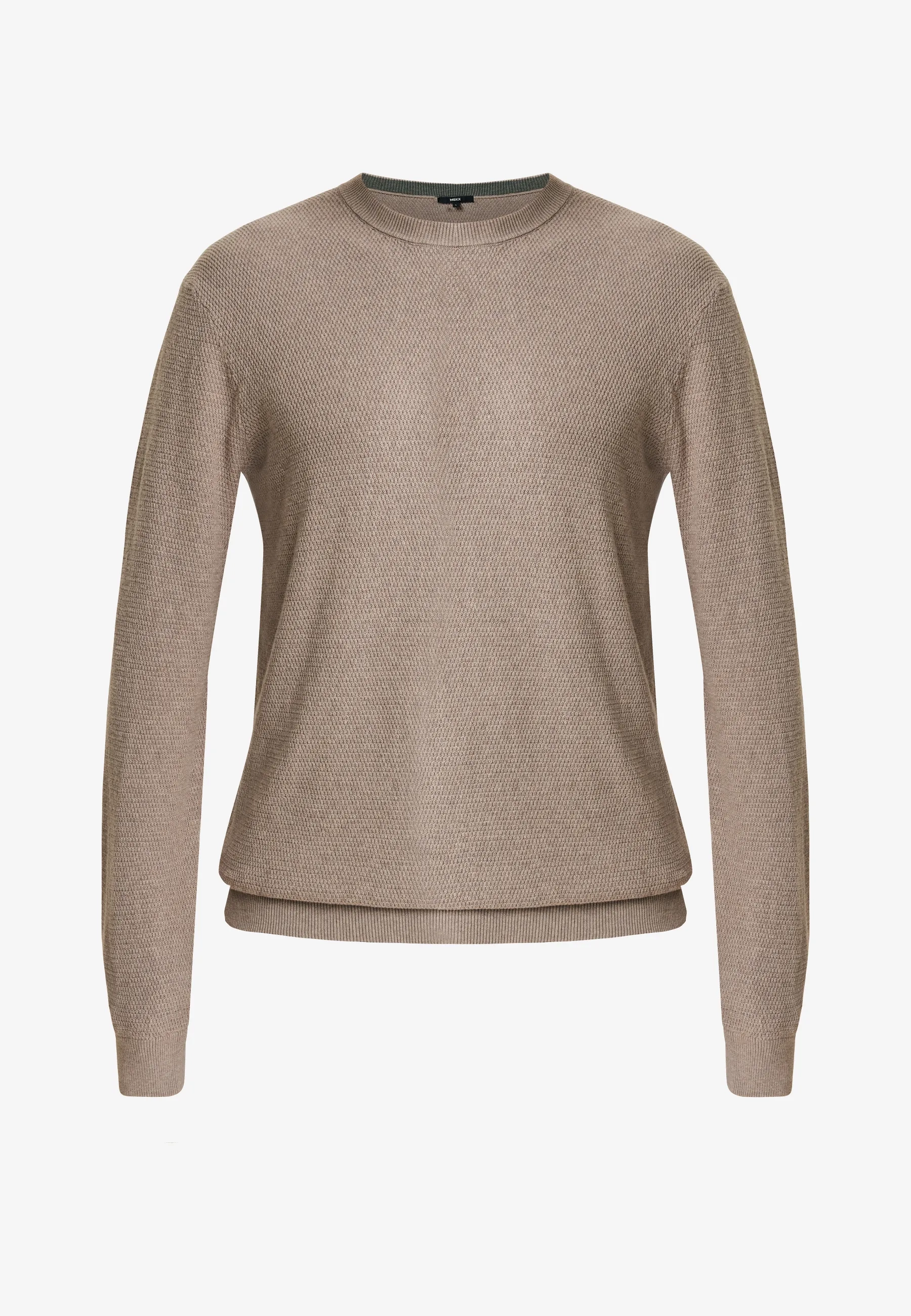 Gestructureerde gebreide trui Taupe mêlee