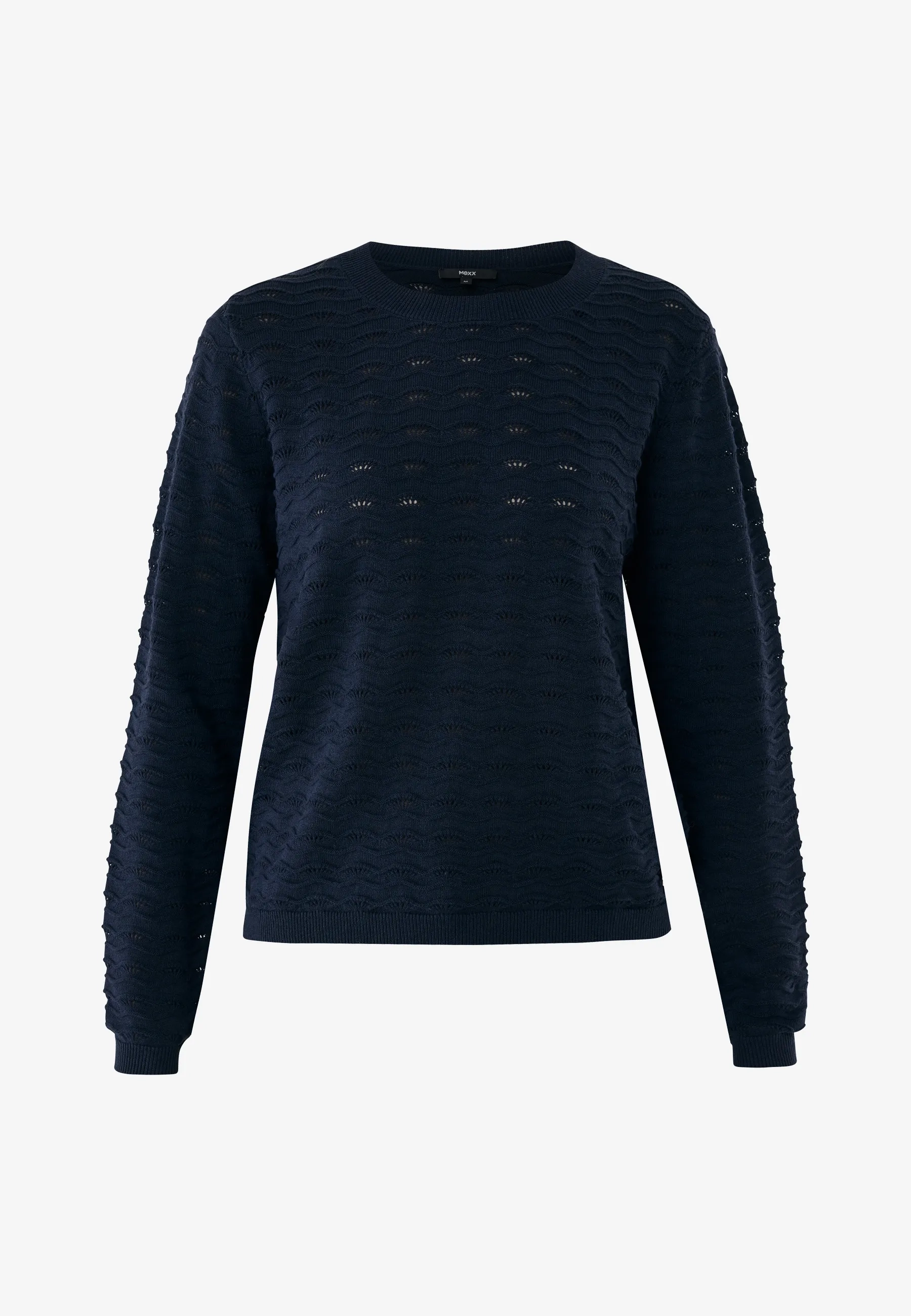 Ajoure gebreide trui Midnight blue