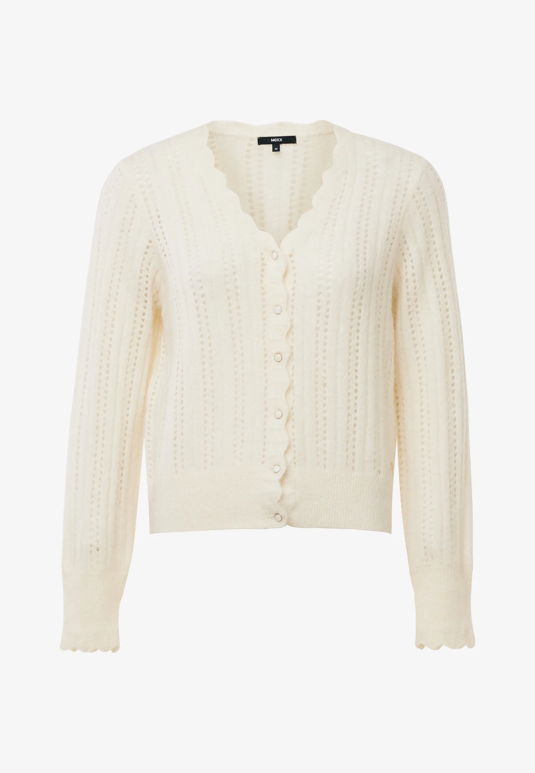 Ajoure gebreid vest Crème