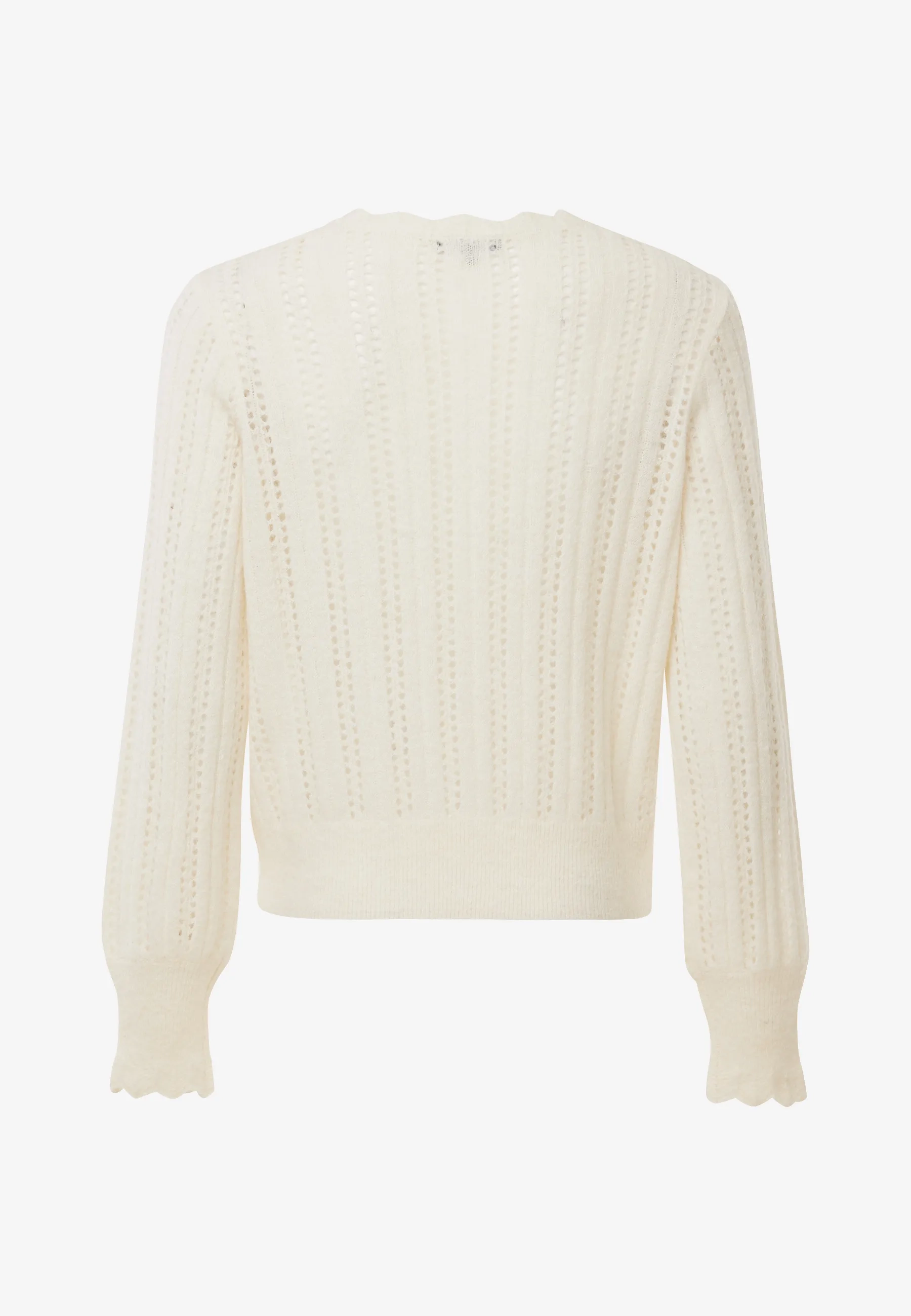 Ajoure gebreid vest Crème