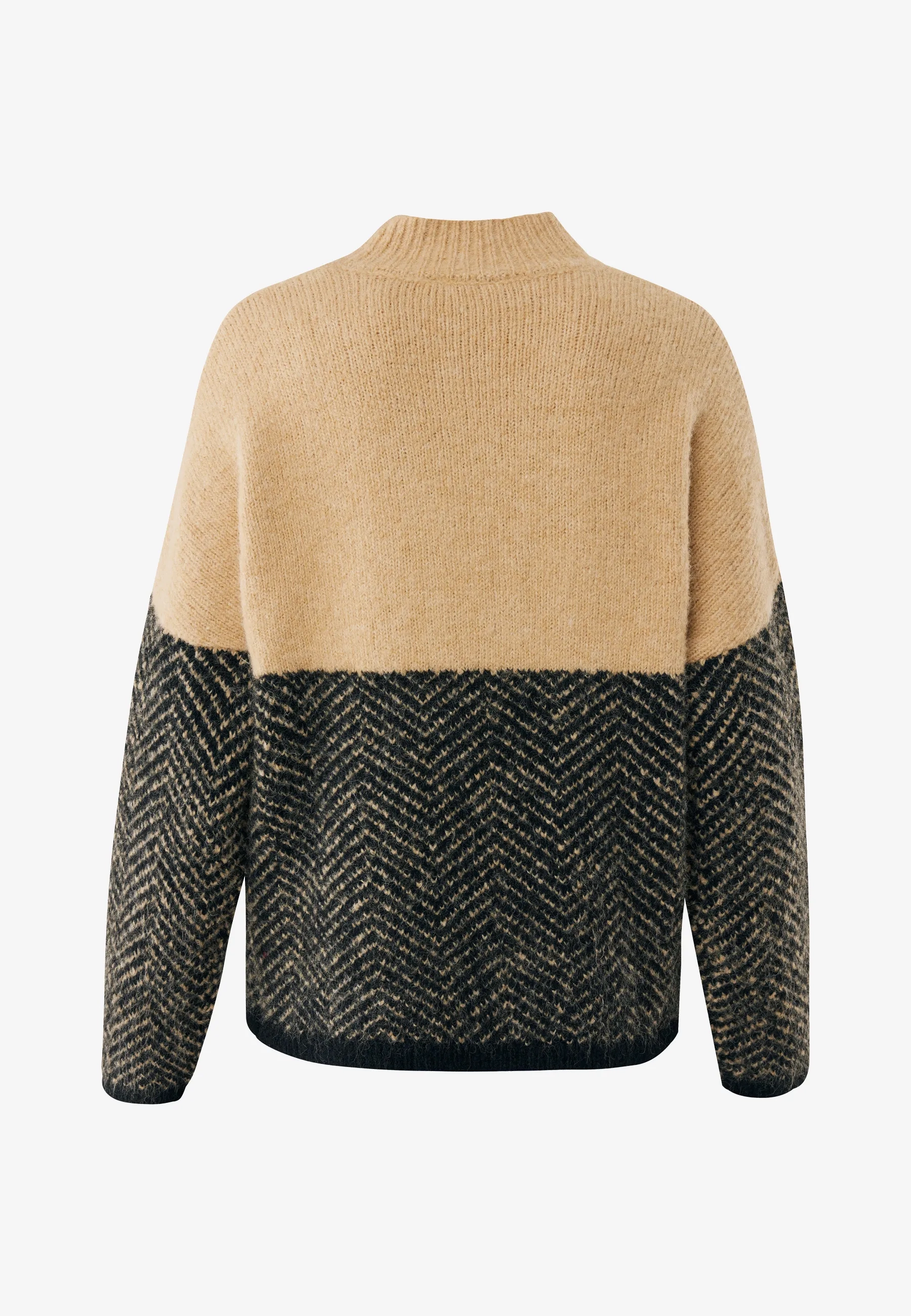 Herringbone colpullover Tan