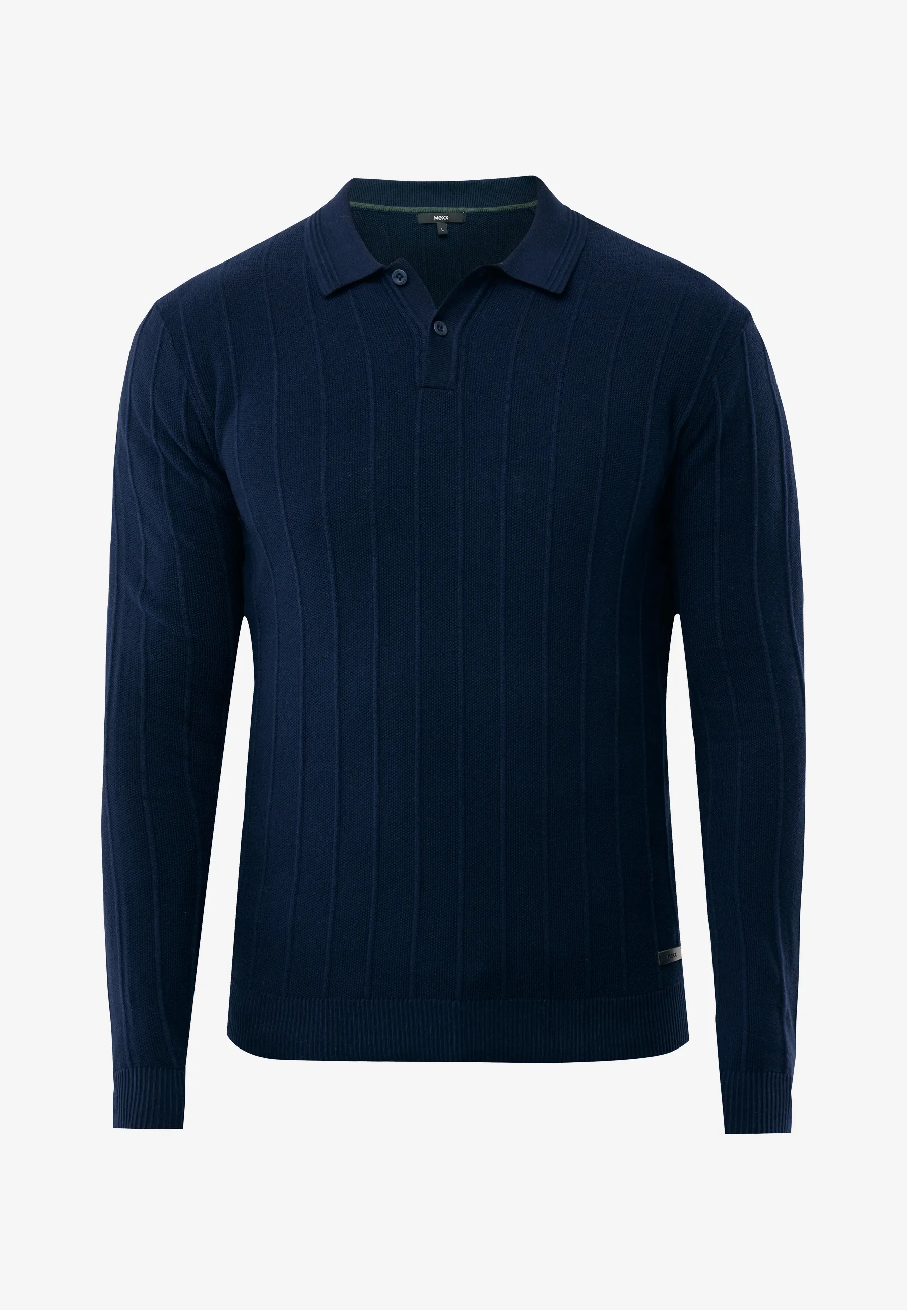 Gebreide gestreepte polo Mid navy