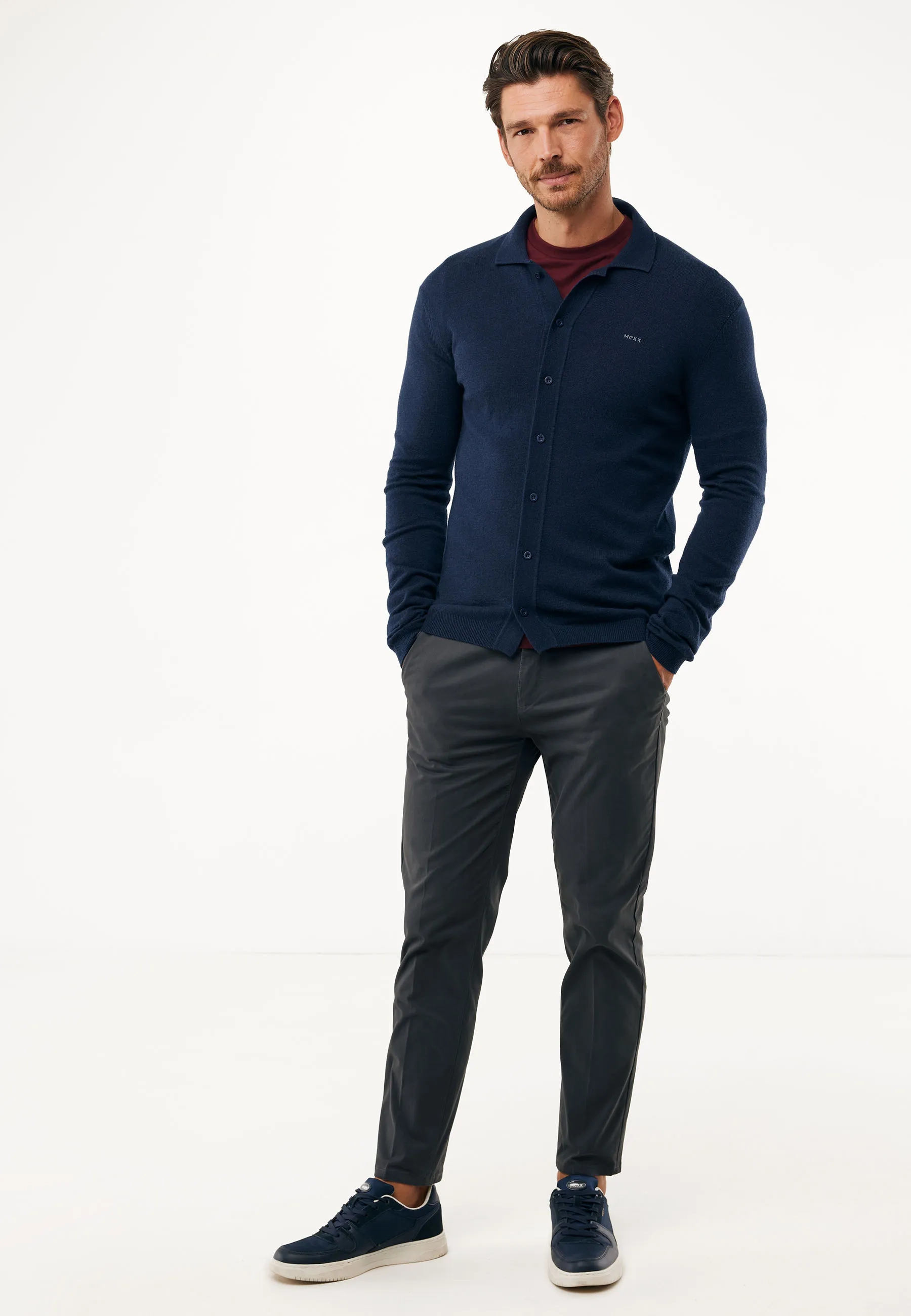 Denali Wool Cashmere Blend Cardigan Mid Navy