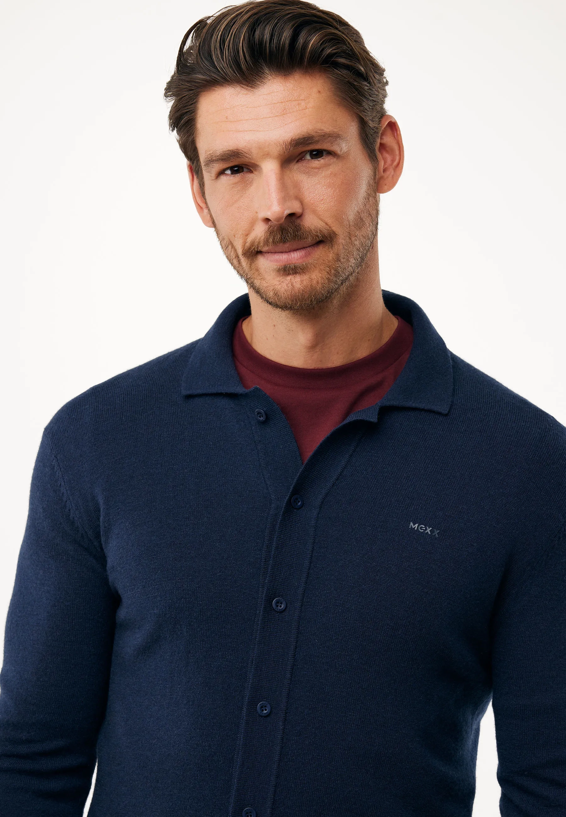 Denali Wool Cashmere Blend Cardigan Mid Navy