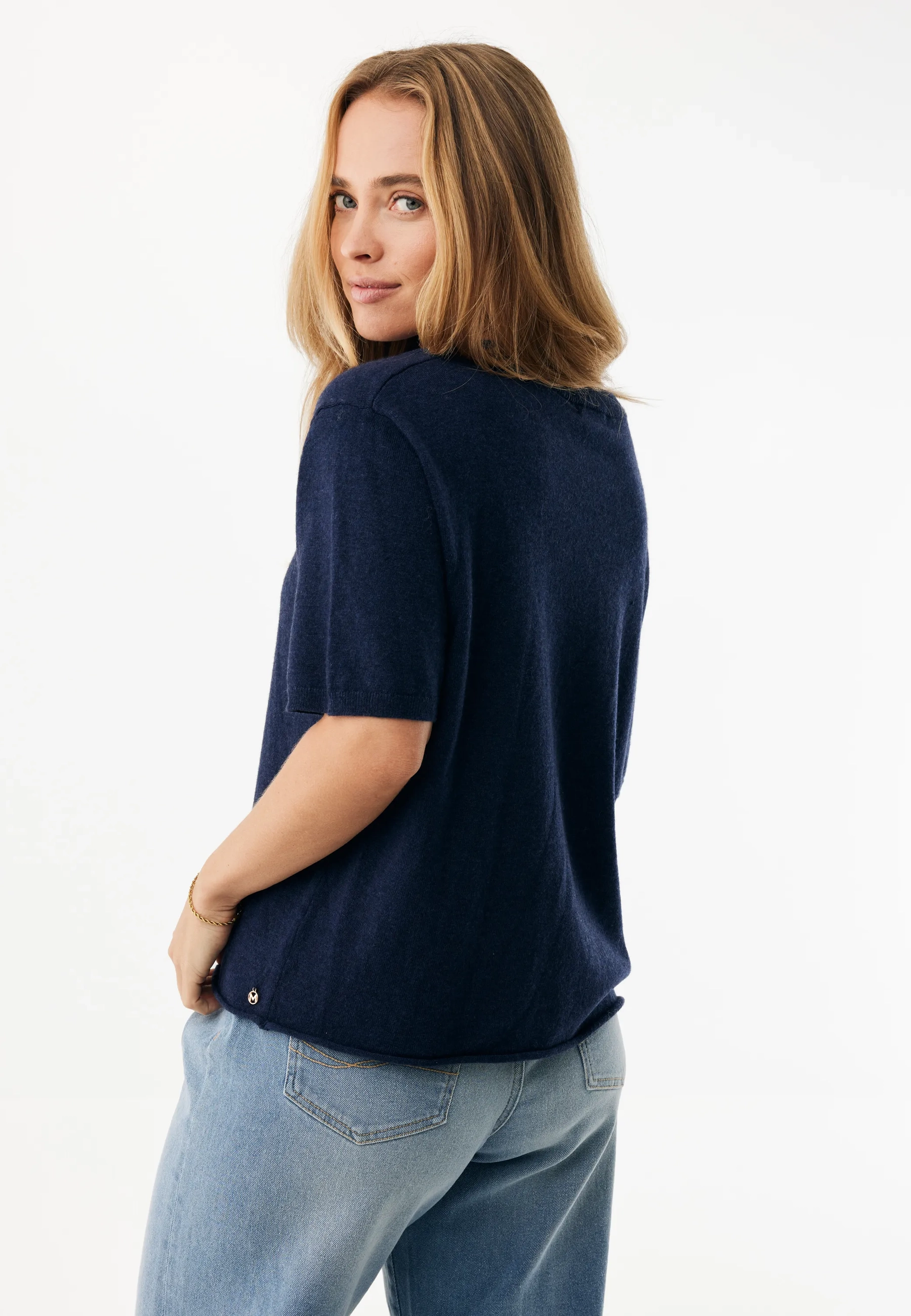 Camelia Top Boxy Fit Midnight Blue