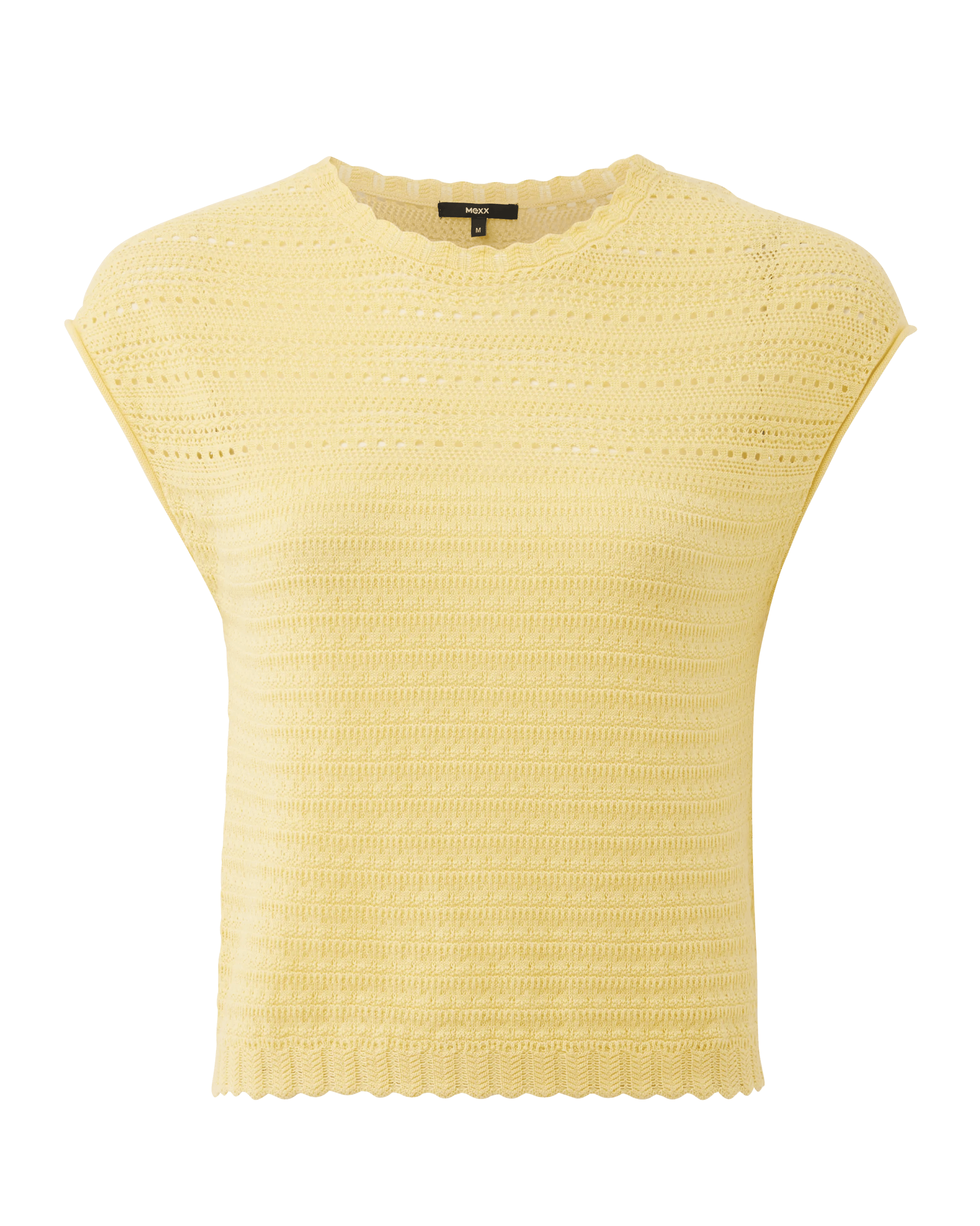 Ajour Capsleeve Top Light Yellow
